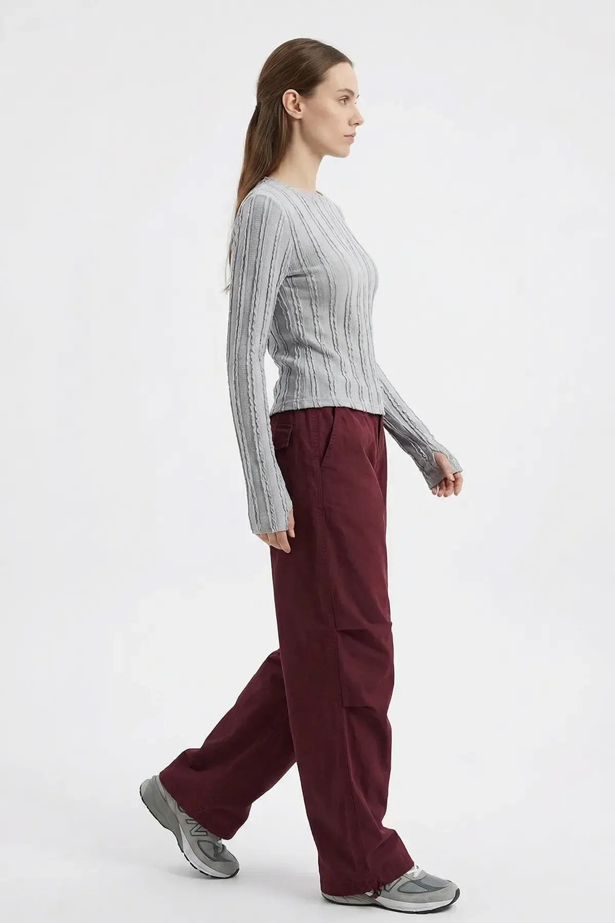 Kadın Dokulu Örme Bluz 980 - Gri