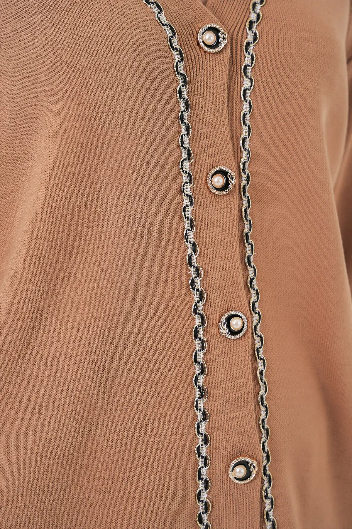 Kadın Hırka Pantolon Triko İkili Takım 15956 - Camel