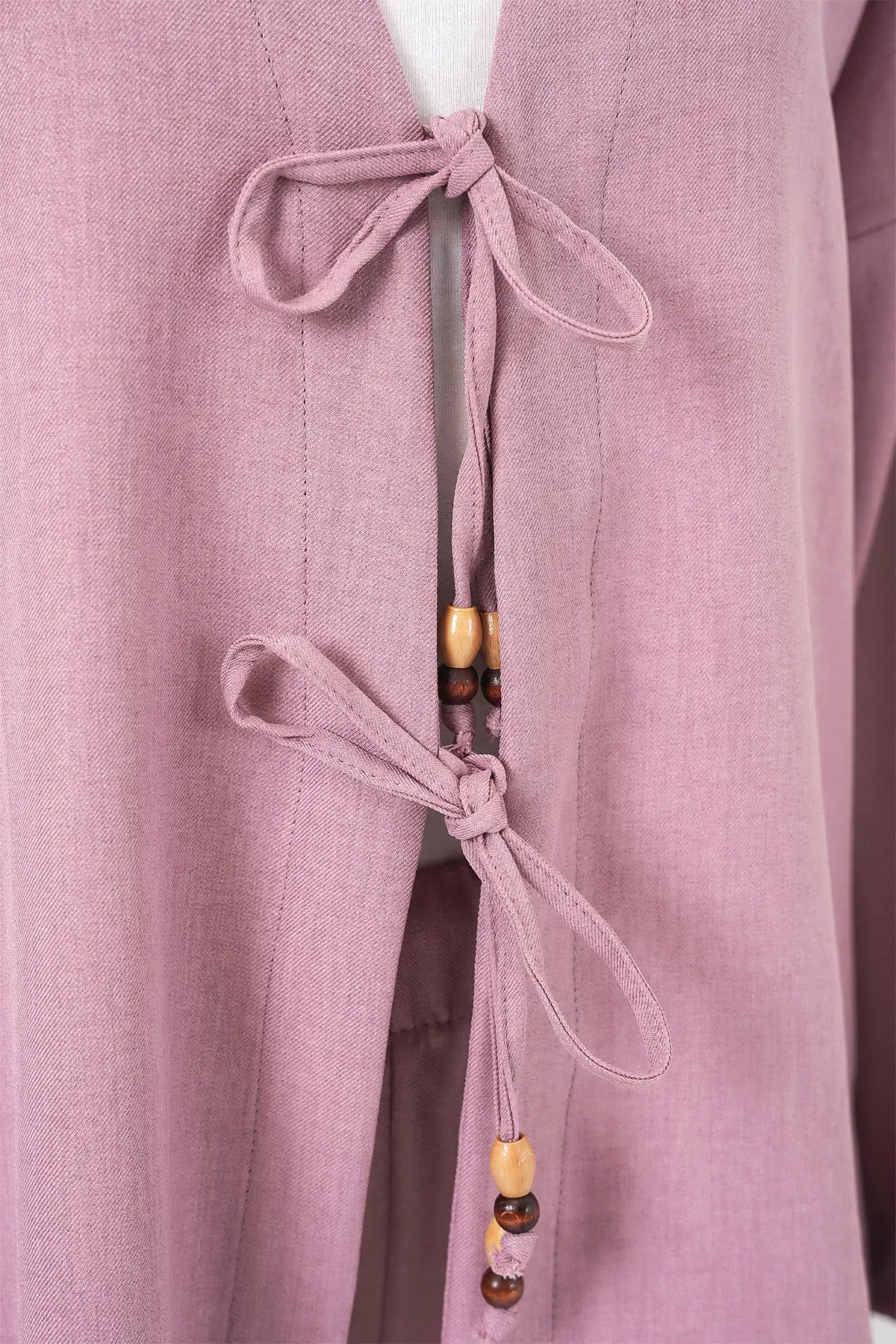 Kadın Keten Kimono İkili Takım 6727 - Gül Kurusu