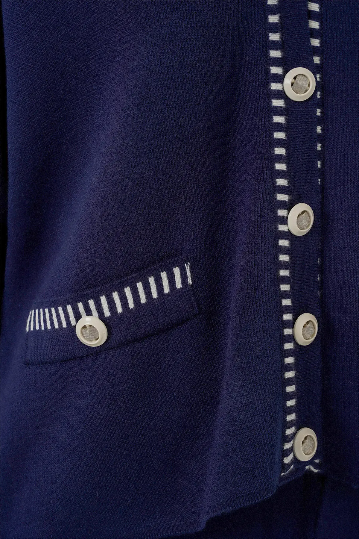 Kadın Nakışlı Triko Hırka Pantolon İkili Takım 15963 - Lacivert