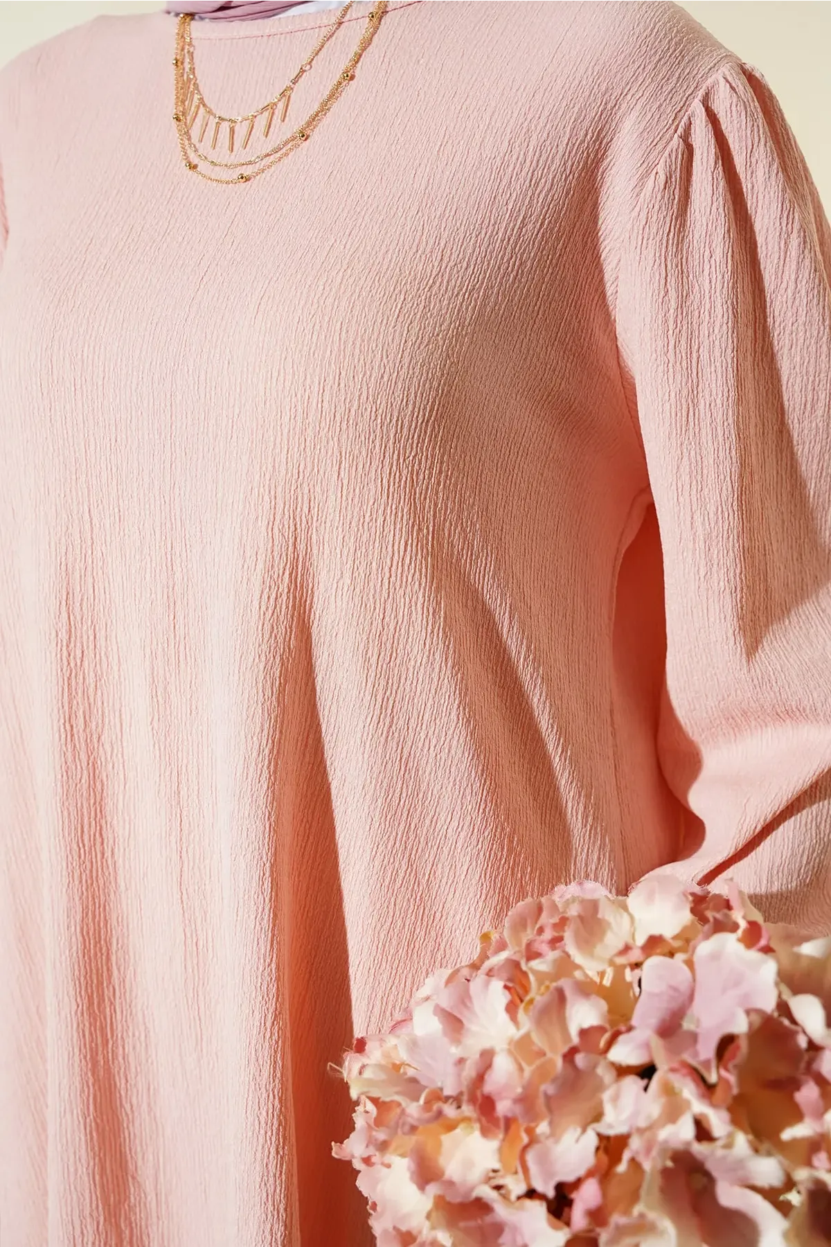 Kadın Pudra Tunik Pantolon Alt Üst Takım 6663