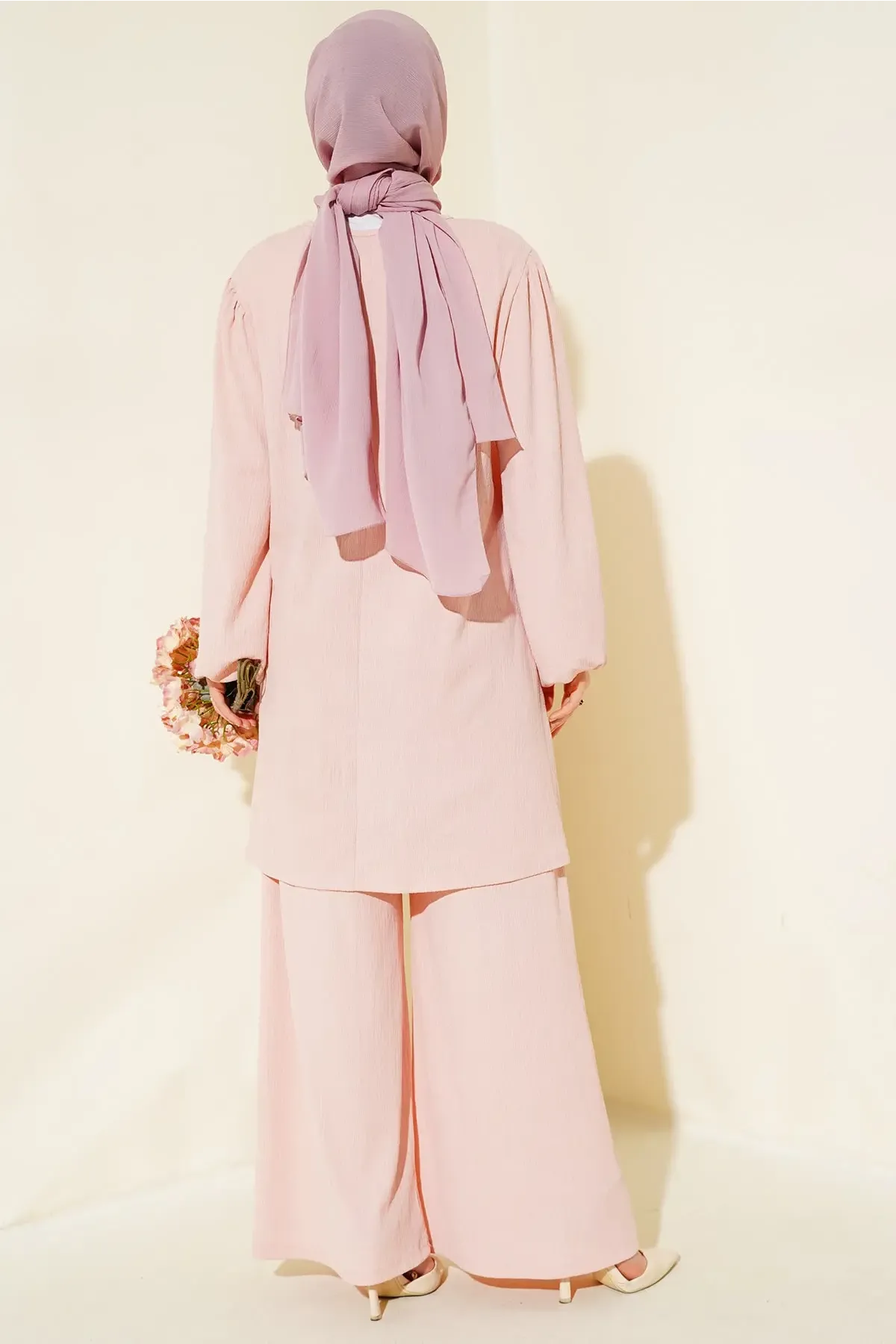 Kadın Pudra Tunik Pantolon Alt Üst Takım 6663