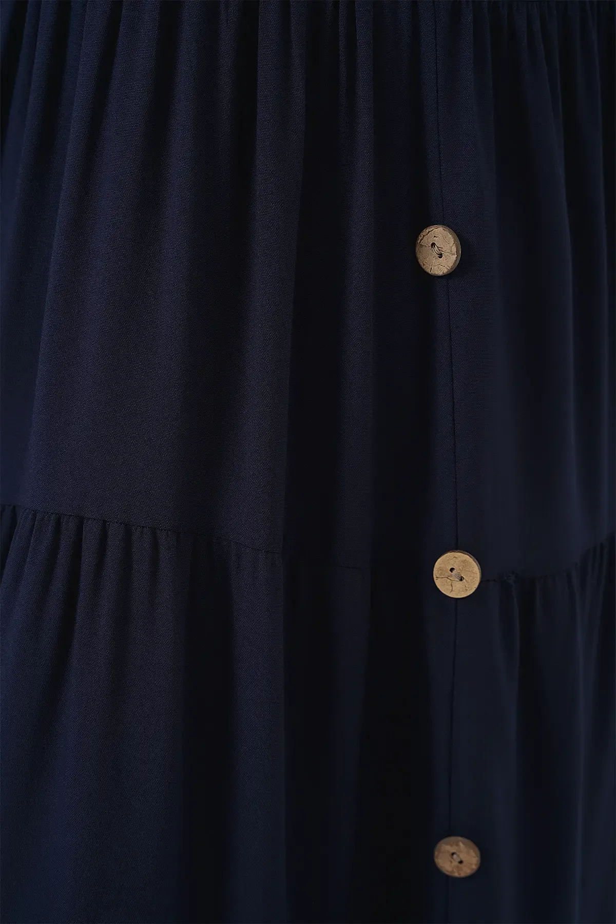 Kadın Sıfır Kol Düğmeli Kısa Elbise 2571 - Lacivert