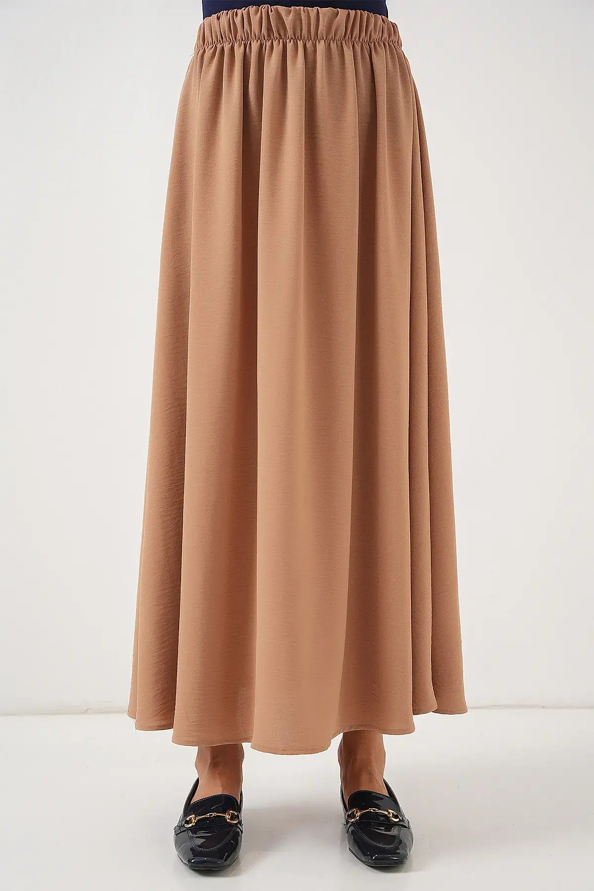 Kadın Uzun Ayrobin Etek 8050 - Camel