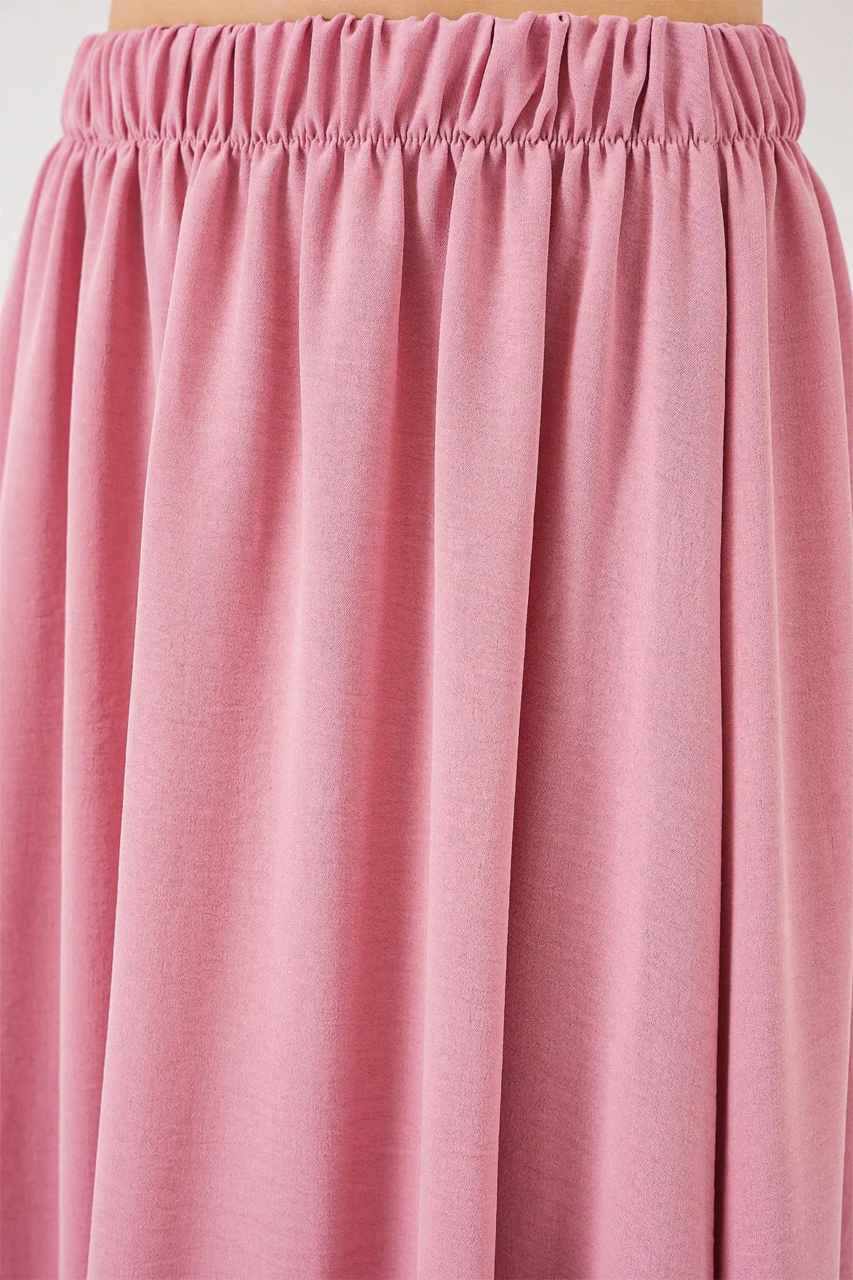 Kadın Uzun Ayrobin Etek 8050 - Pudra