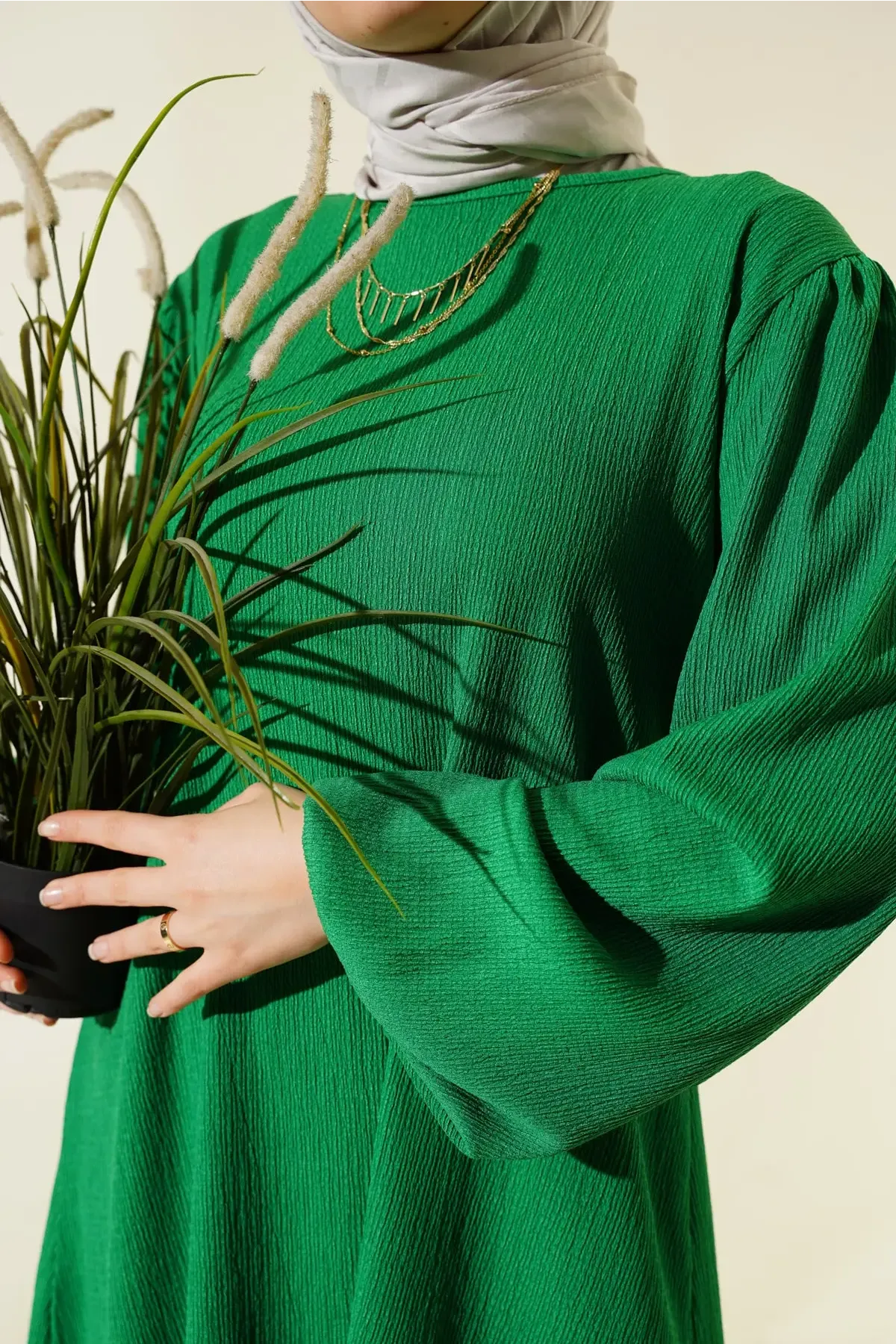 Kadın Yeşil Tunik Pantolon Alt Üst Takım 6663