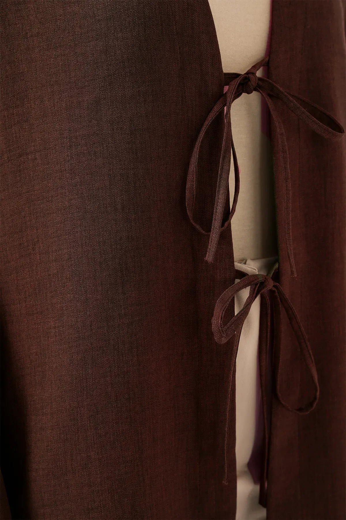 Keten Tesettür Kimono 5968 - Kahverengi