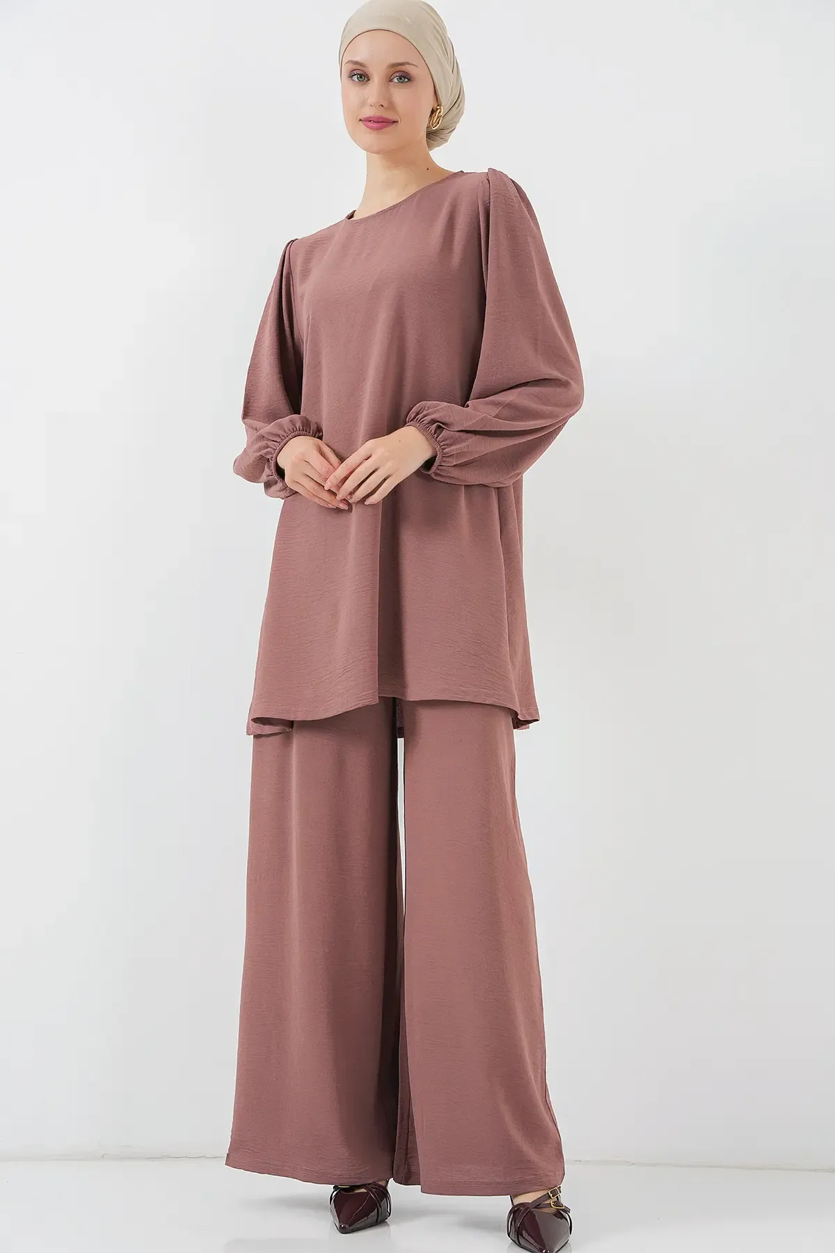 Ayrobin Tunik Pantolon Alt Üst Takım 6712 - Gül Kurusu