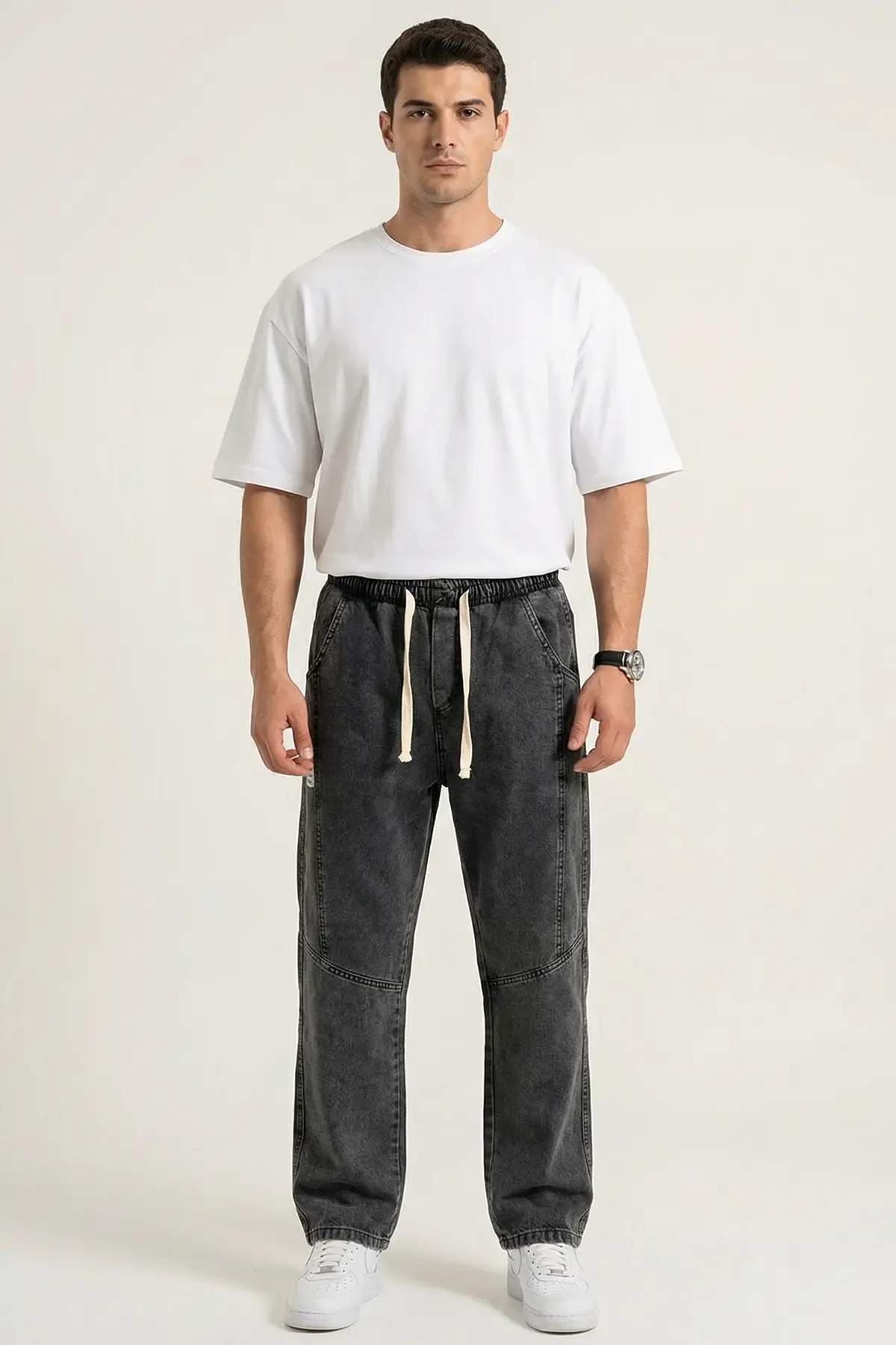 Erkek Rahat Kesim Baggy Jean Pantolon 30074 - Antrasit