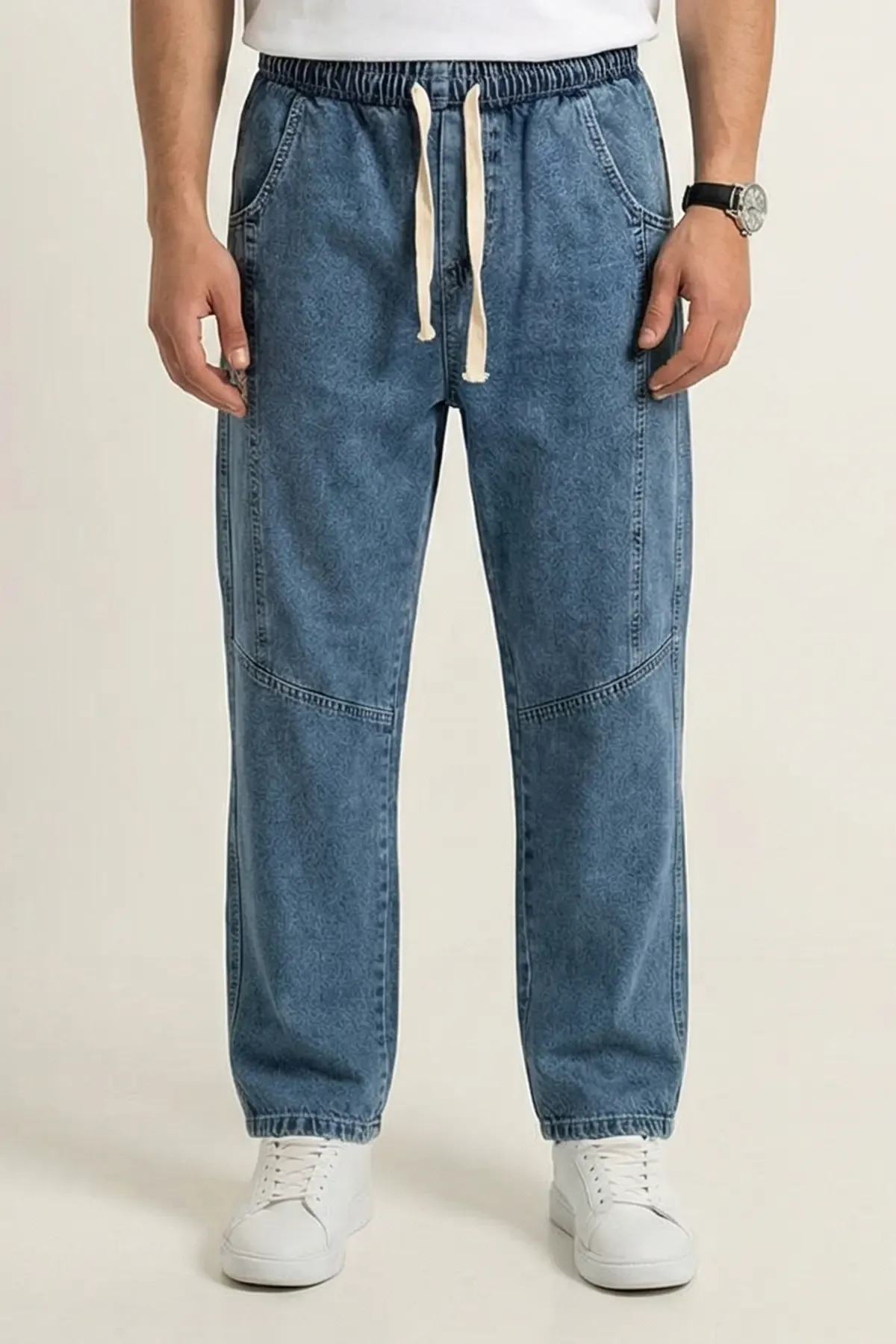 Erkek Rahat Kesim Baggy Jean Pantolon 30074 - İndigo
