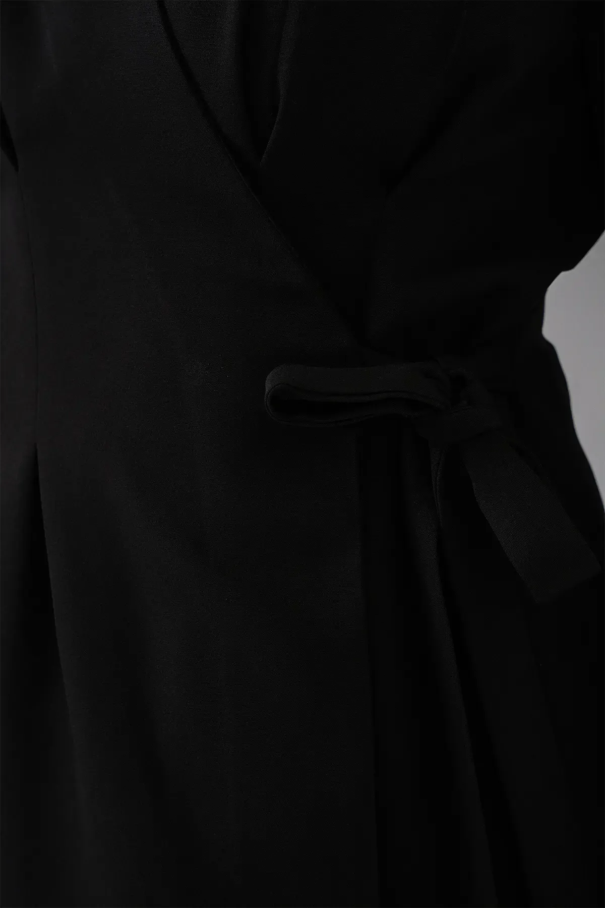 Kadın Kimono Pantolon Kumaş Takım 30054 - Siyah