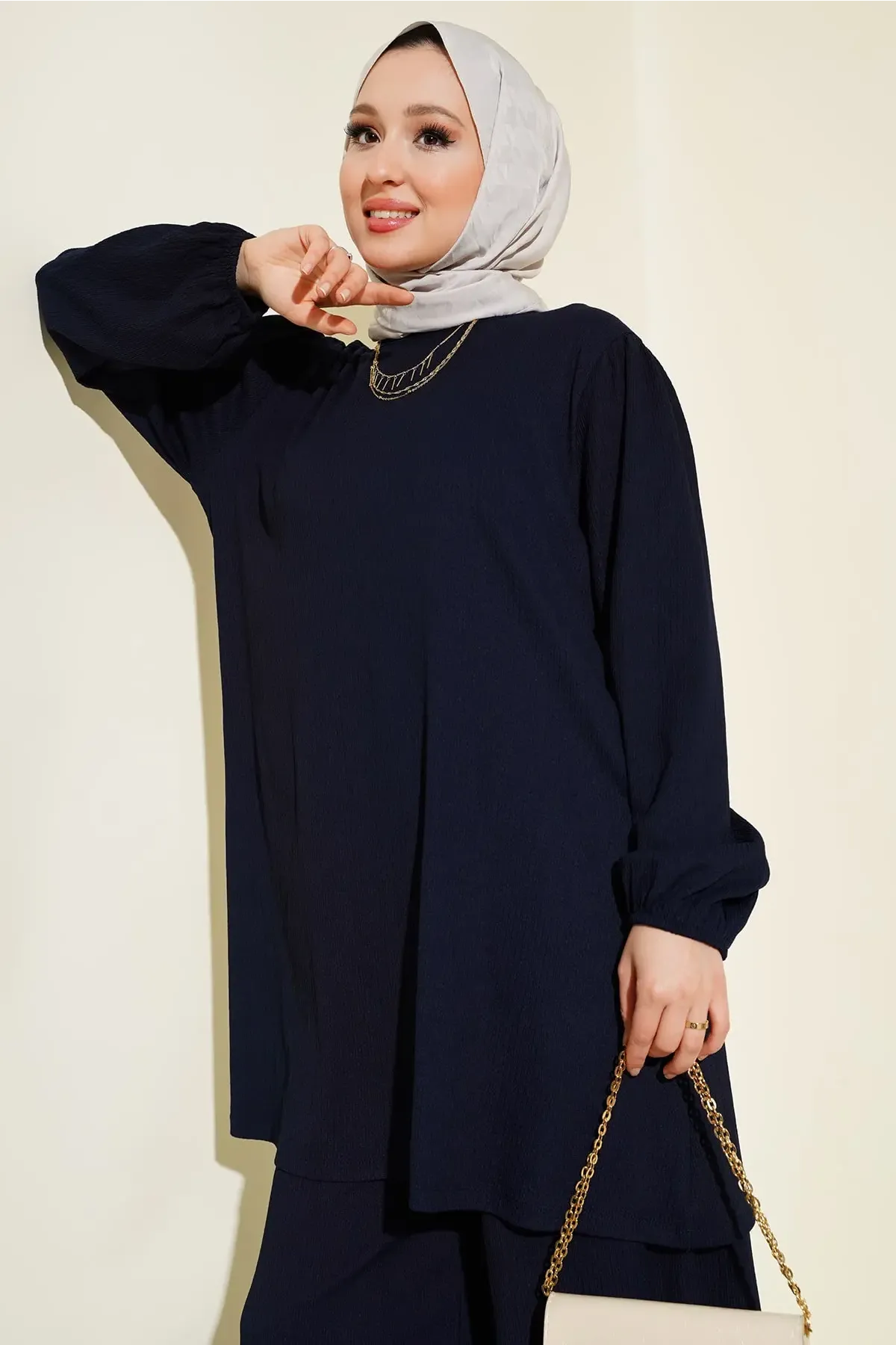 Kadın Lacivert Tunik Pantolon Alt Üst Takım 6663