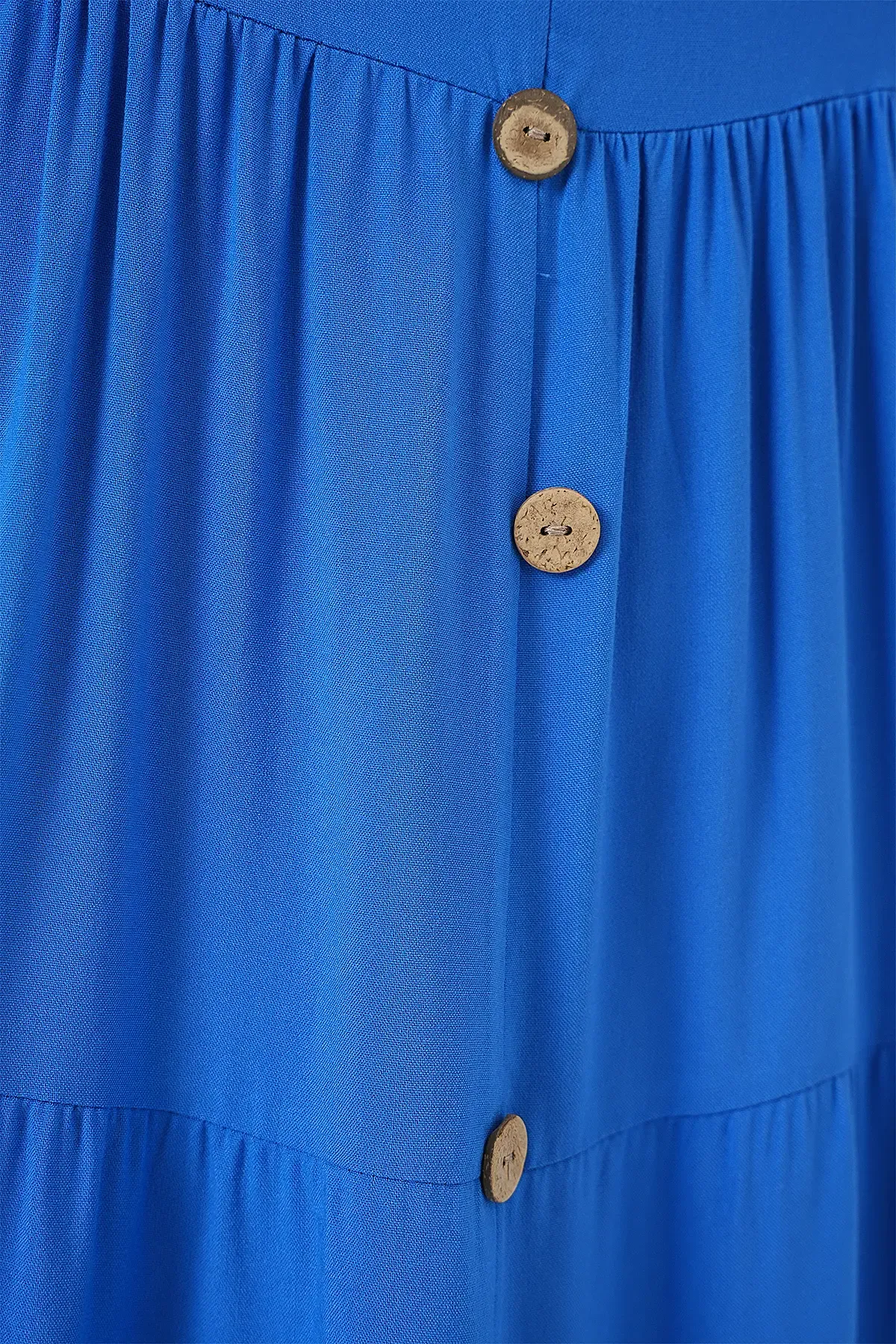 Kadın Sıfır Kol Düğmeli Kısa Elbise 2571 - Saks