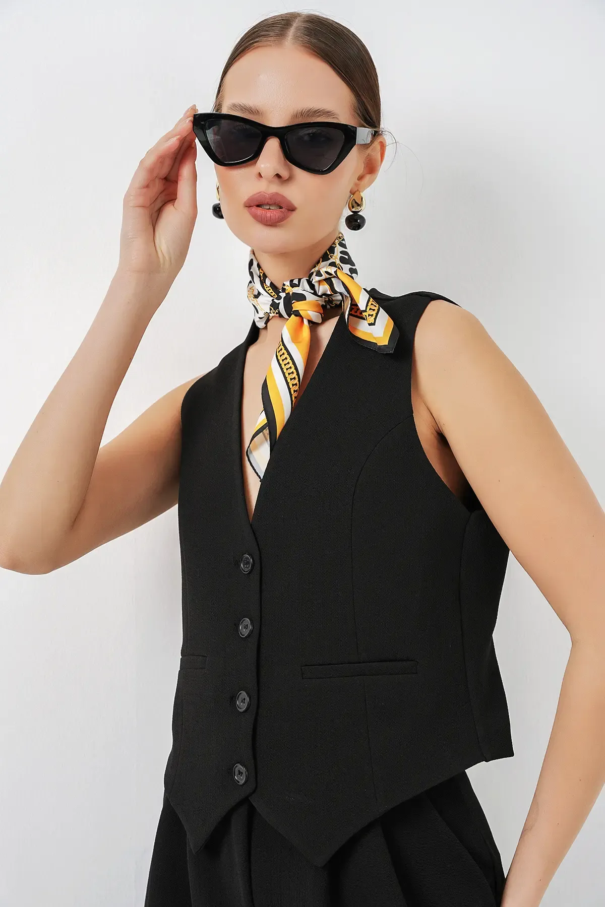 Kadın Yelek Pantolon İkili Takım 30091 - Siyah