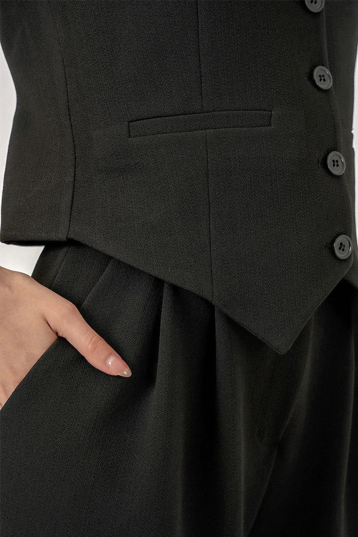 Kadın Yelek Pantolon İkili Takım 30091 - Siyah