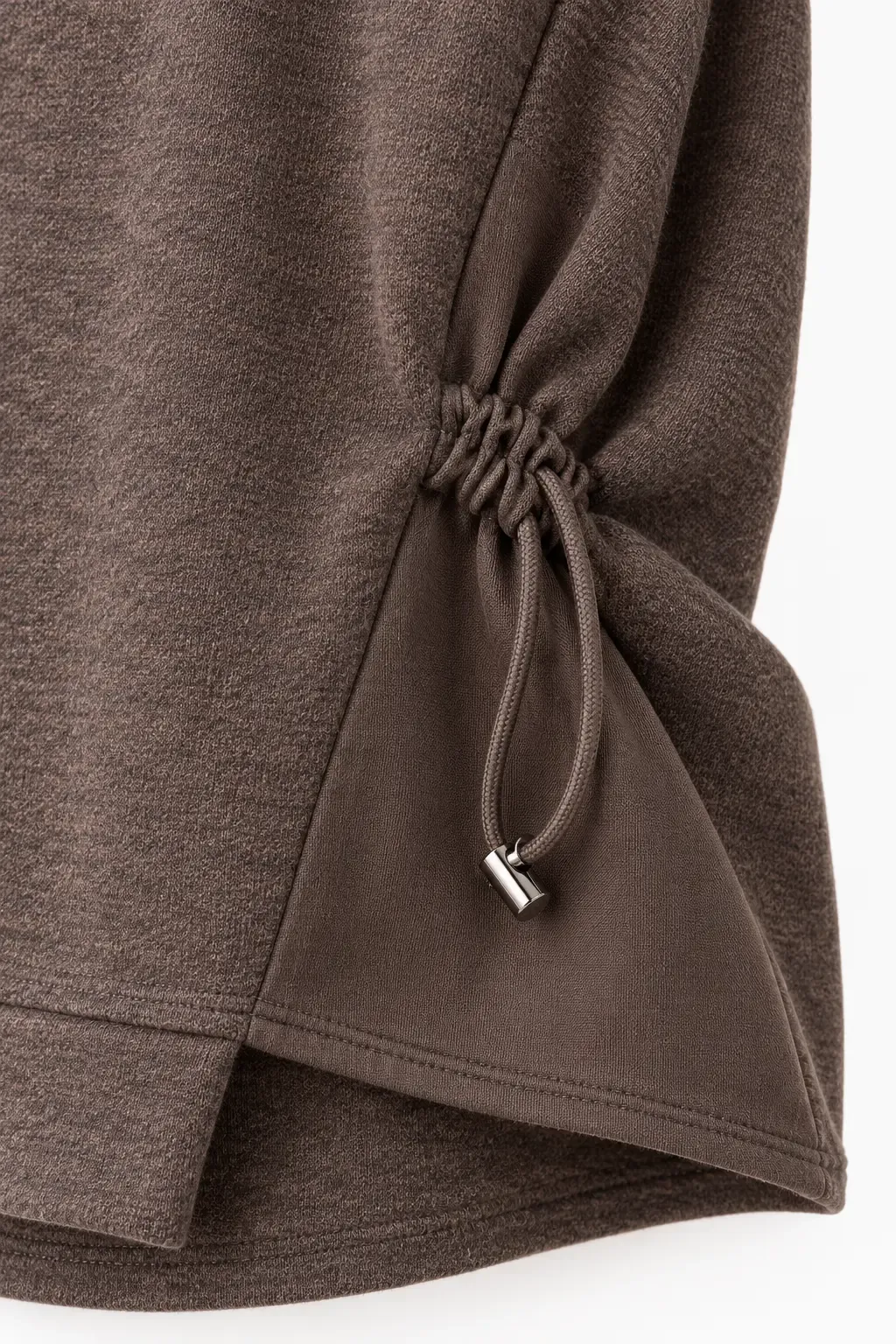 Kadın Kahve Büzgü Detaylı Asimetrik Bluz Bol Paça Pantolon İkili Takım HZL27W-MTH2490