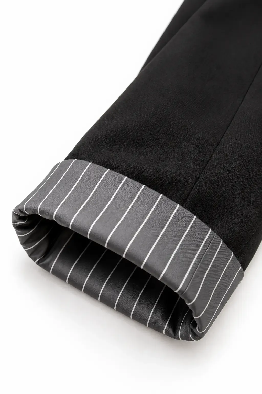 Kadın Siyah Büyük Beden Çizgili Kol Detaylı Tek Düğmeli Blazer Ceket HZL27W-ZSS0919
