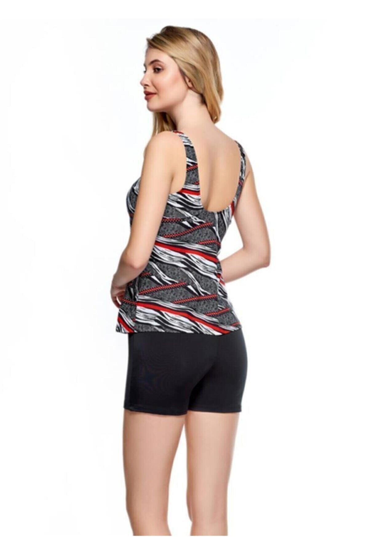 Desenli Kalın Askılı Tankini Lrn20ykt4012