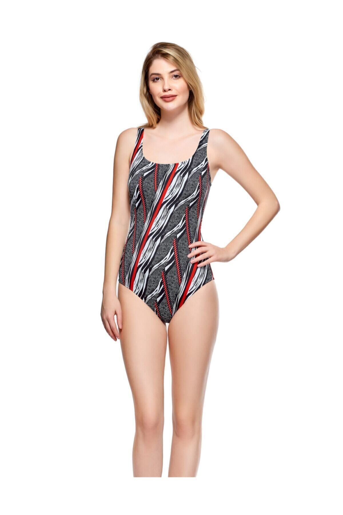 Kadın Siyah U Yaka Mayo