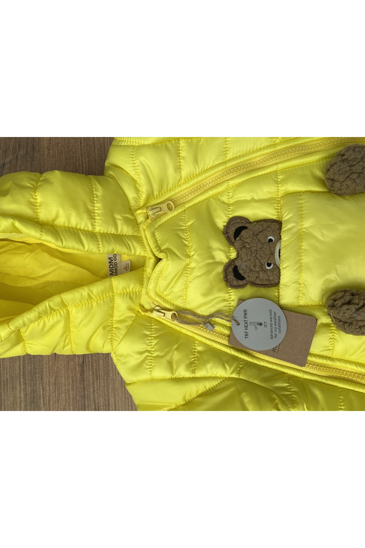 Bebek Kozmonot Tulum 9-24 Ay Kışlık Şişme Astarlı Kapüşonlu Sarı Astronot Tulum HZL22W-M21306