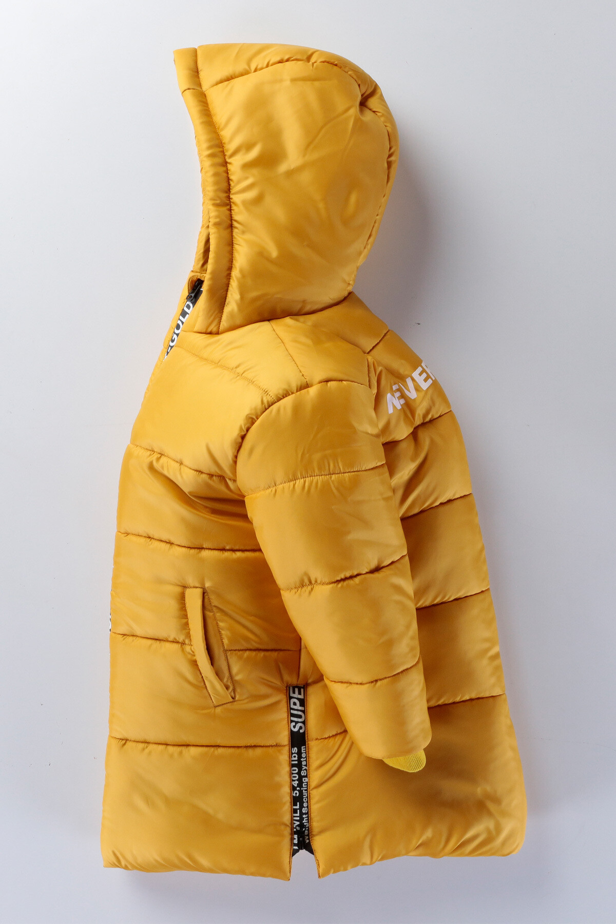 Çocuk Kaban 2-13 Yaş Kışlık Şişme Astarlı Kapüşonlu Sarı Mont HZL22W-M20851