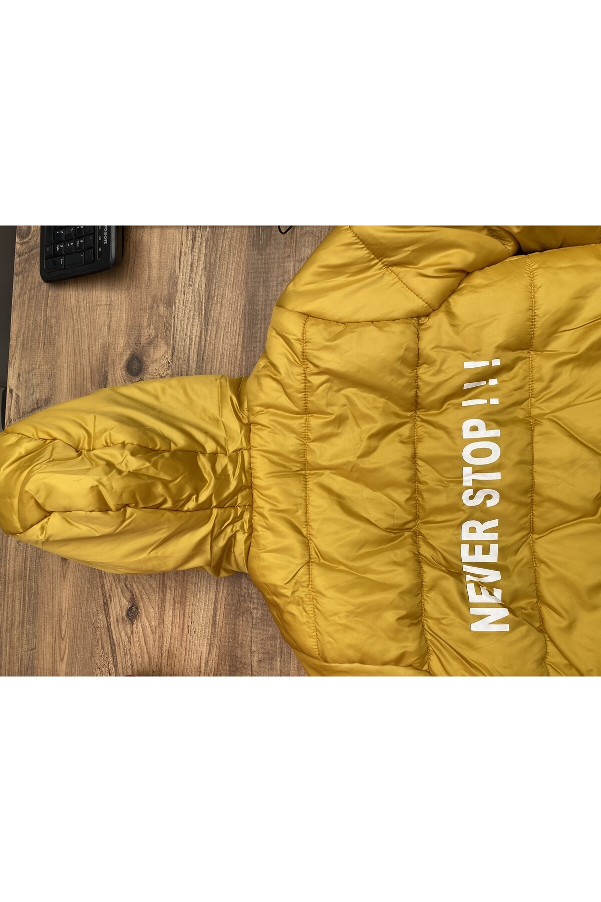 Çocuk Kaban 2-13 Yaş Kışlık Şişme Astarlı Kapüşonlu Sarı Mont HZL22W-M20851