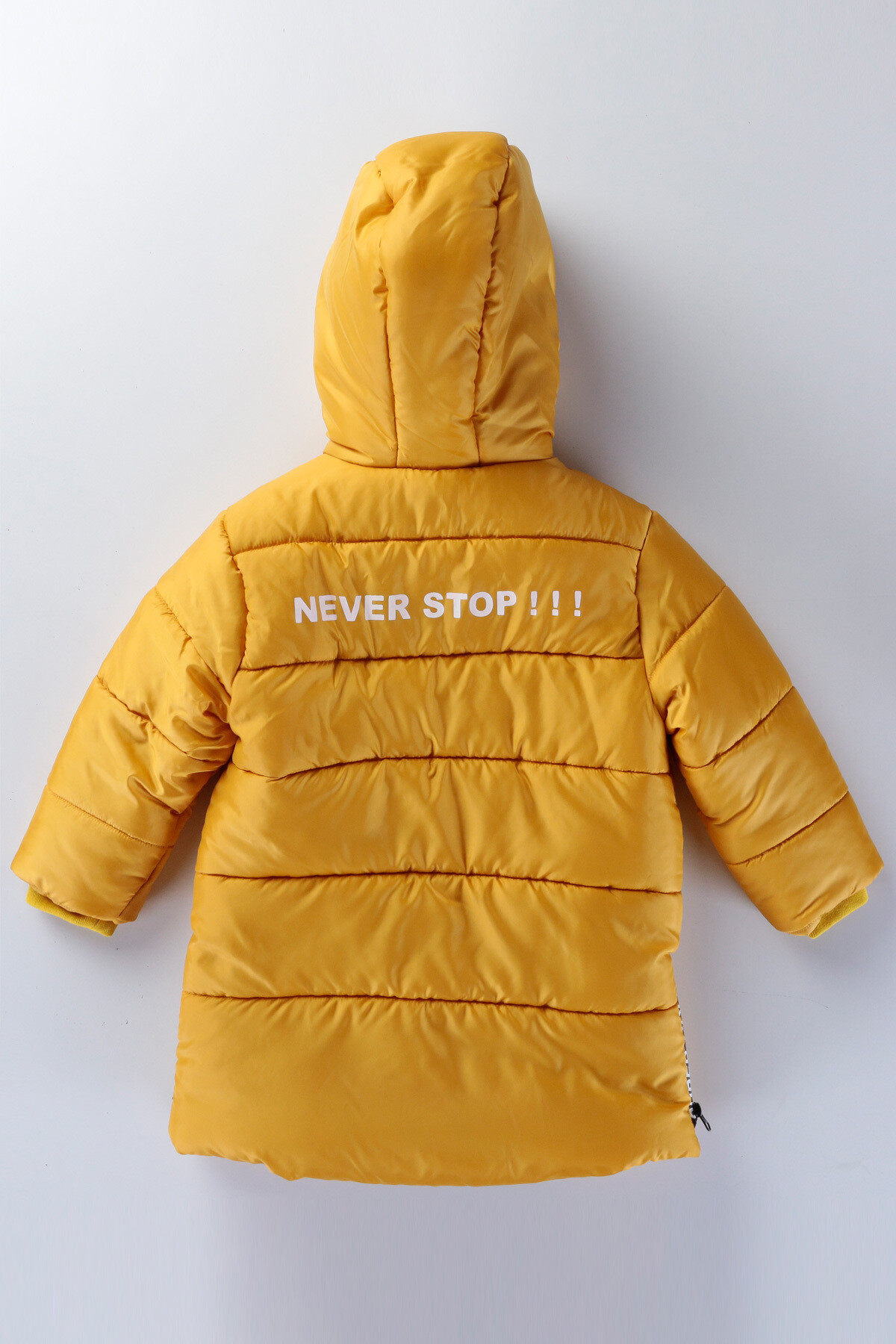 Çocuk Kaban 2-13 Yaş Kışlık Şişme Astarlı Kapüşonlu Sarı Mont HZL22W-M20851