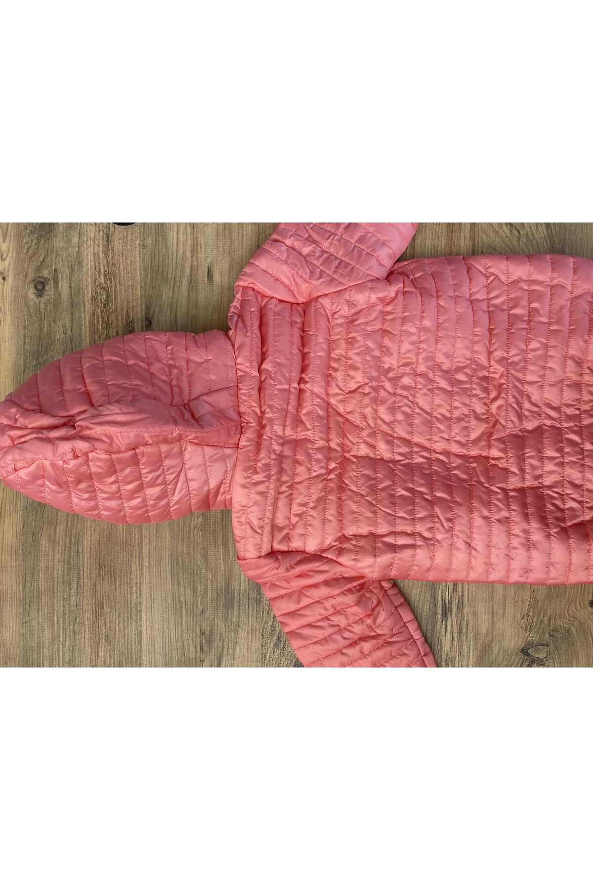 Çocuk Kaban 6-10 Yaş Kışlık Şişme Peluş Astarlı Kapüşonlu Pembe Mont HZL22W-M21702