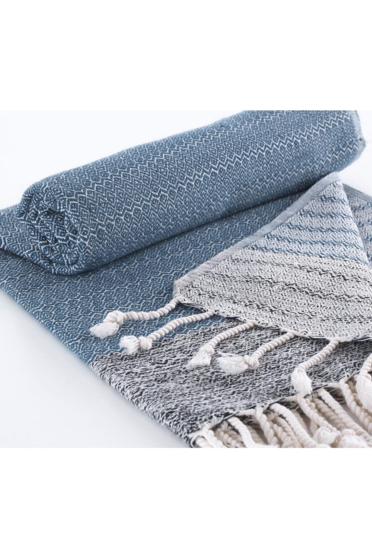 El Dokuması Demre Desen Lacivert Renk Peştemal