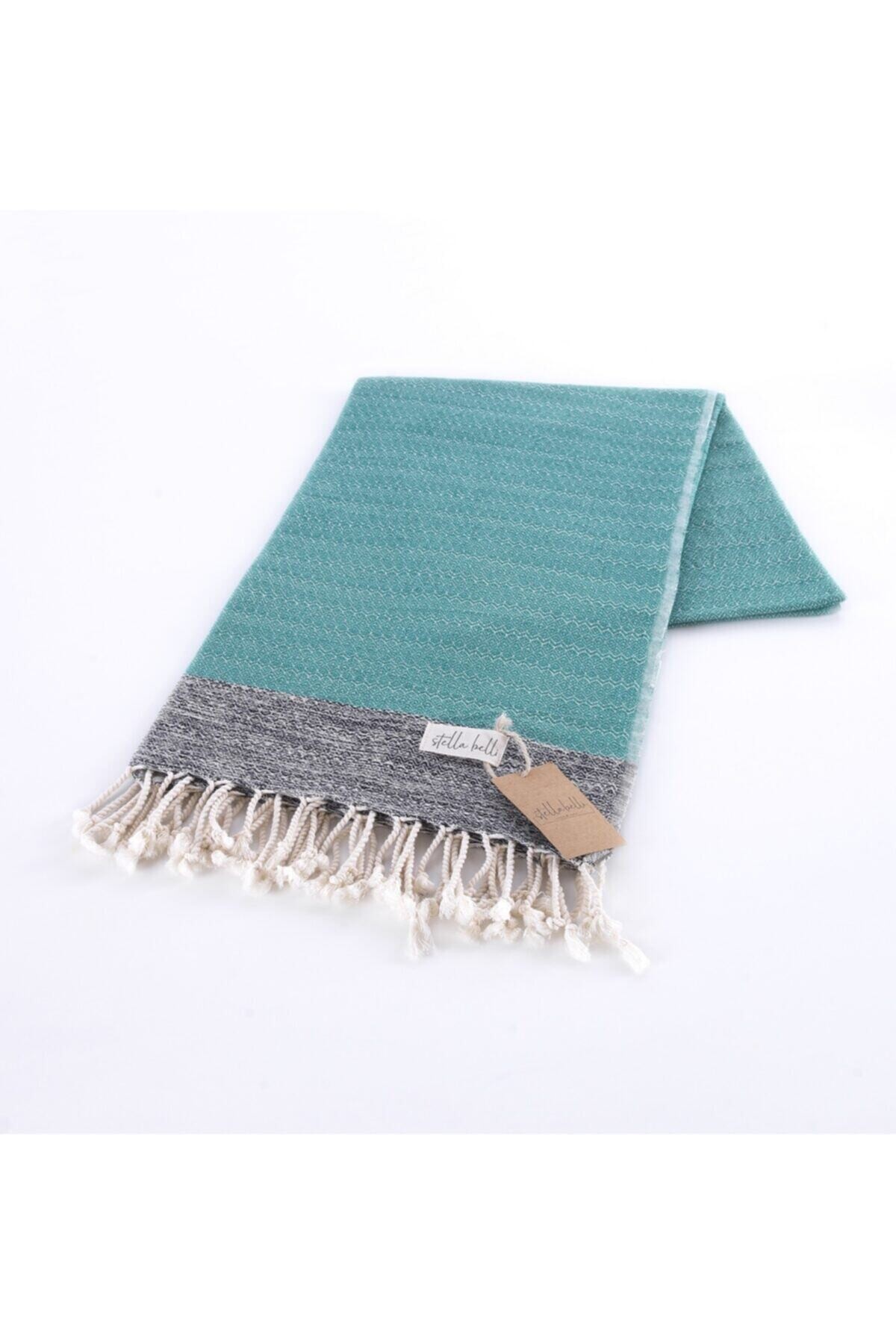 El Dokuması Demre Desen Turkuaz Renk Peştemal