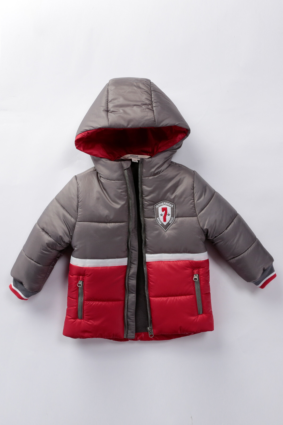 Erkek Çocuk Kaban 2-5 Yaş Kışlık Şişme Polar Astarlı Kapüşonlu Haki Mont HZL22W-M21346