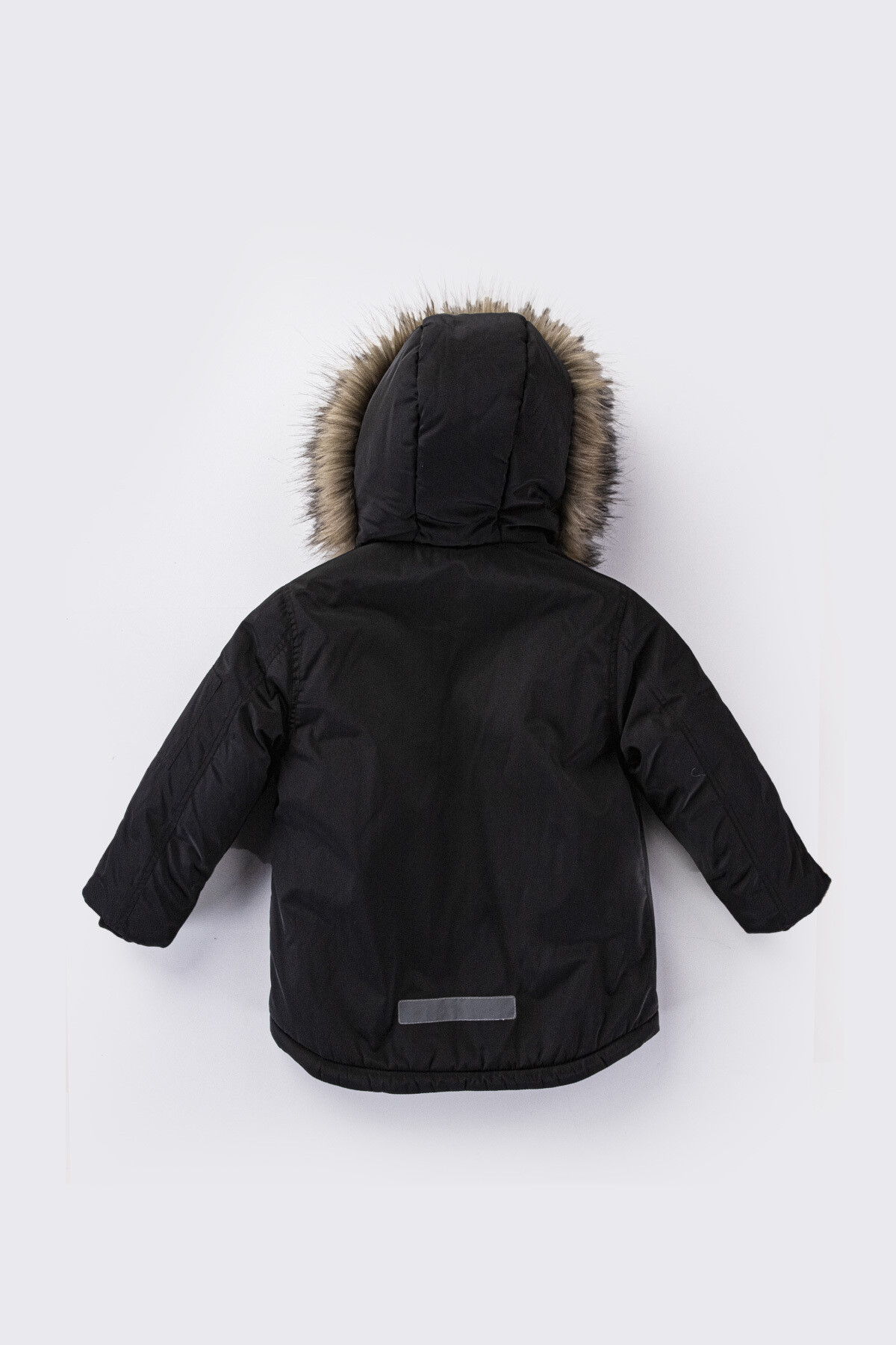 Erkek Çocuk Kaban 6-13 Yaş Kışlık Şişme Astarlı Yakası Kürk Kapüşonlu Siyah Mont HZL22W-M21362