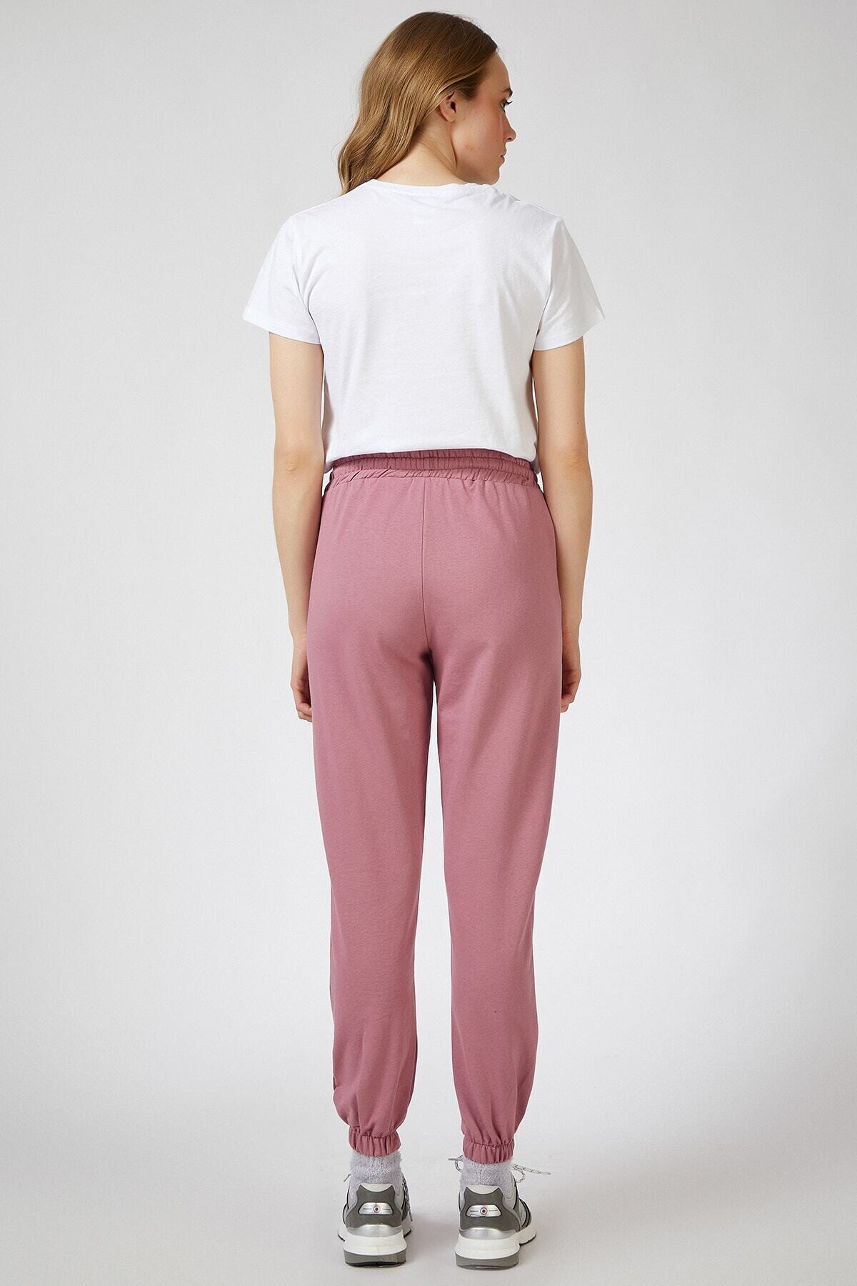 Kadın Açık Gül Kurusu Cepli Beli Paçası Lastikli Eşofman Altı HZL22W-BD1553661