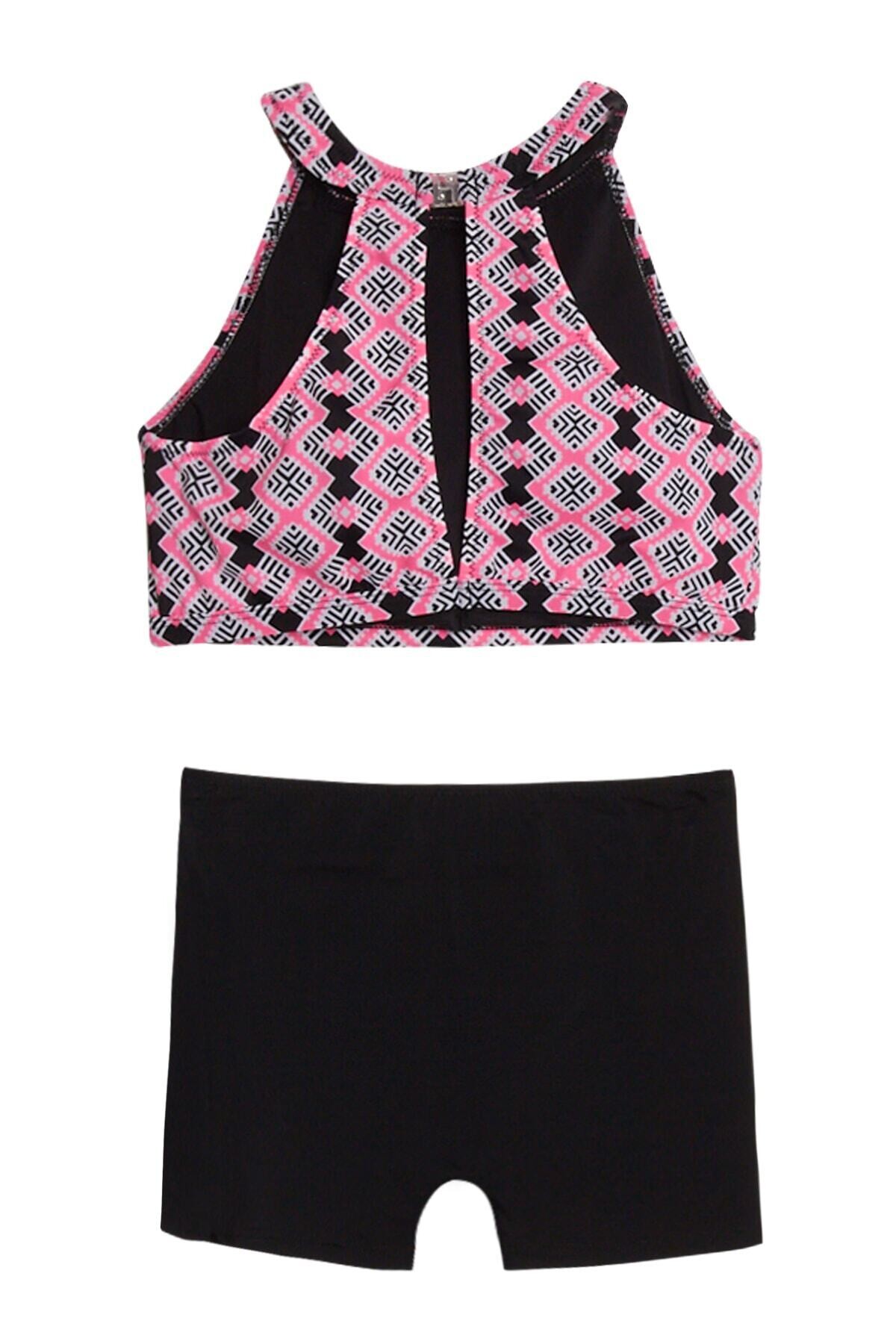 Kadın Fuşya Şortlu Badi Bikini Takımı