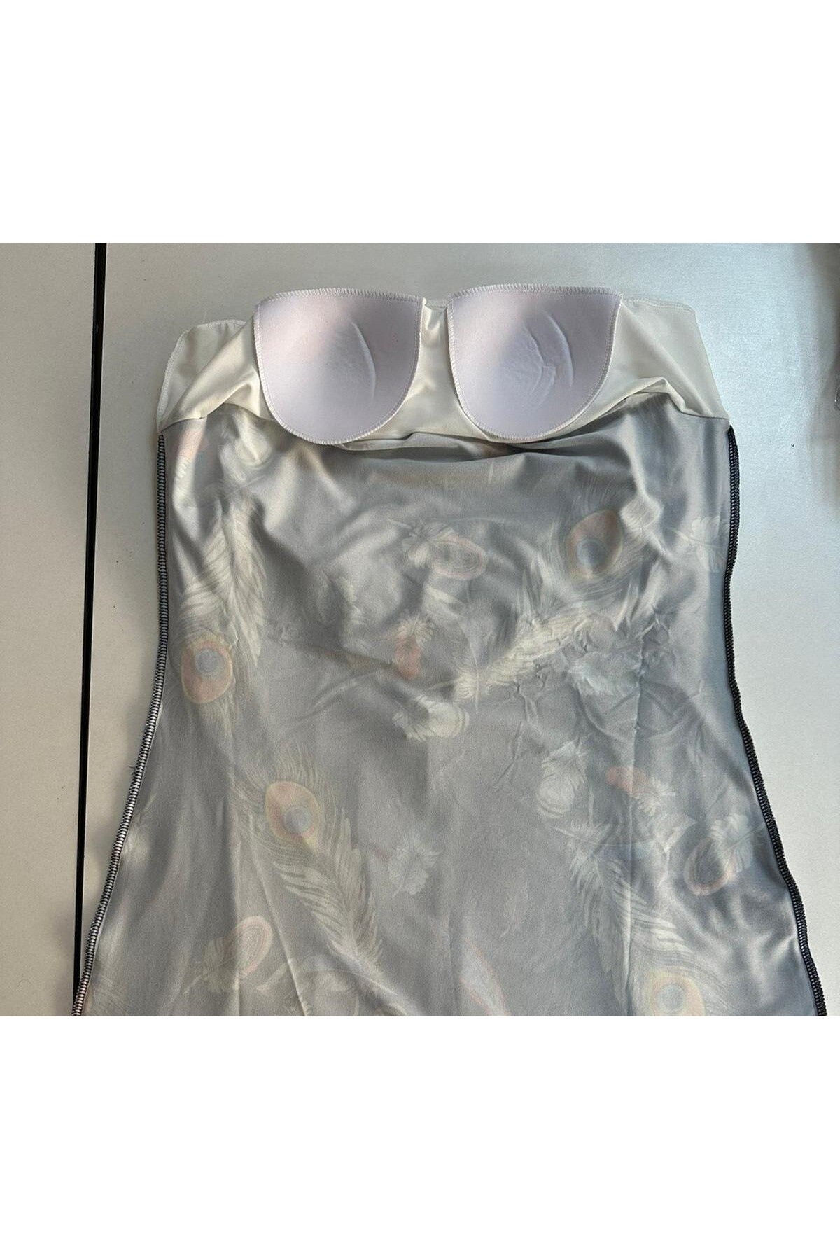 Kadın Siyah Uzun Kollu Likralı Tam Kapalı Tüy Desenli Tesettür Mayo  HZL23S-AR12531