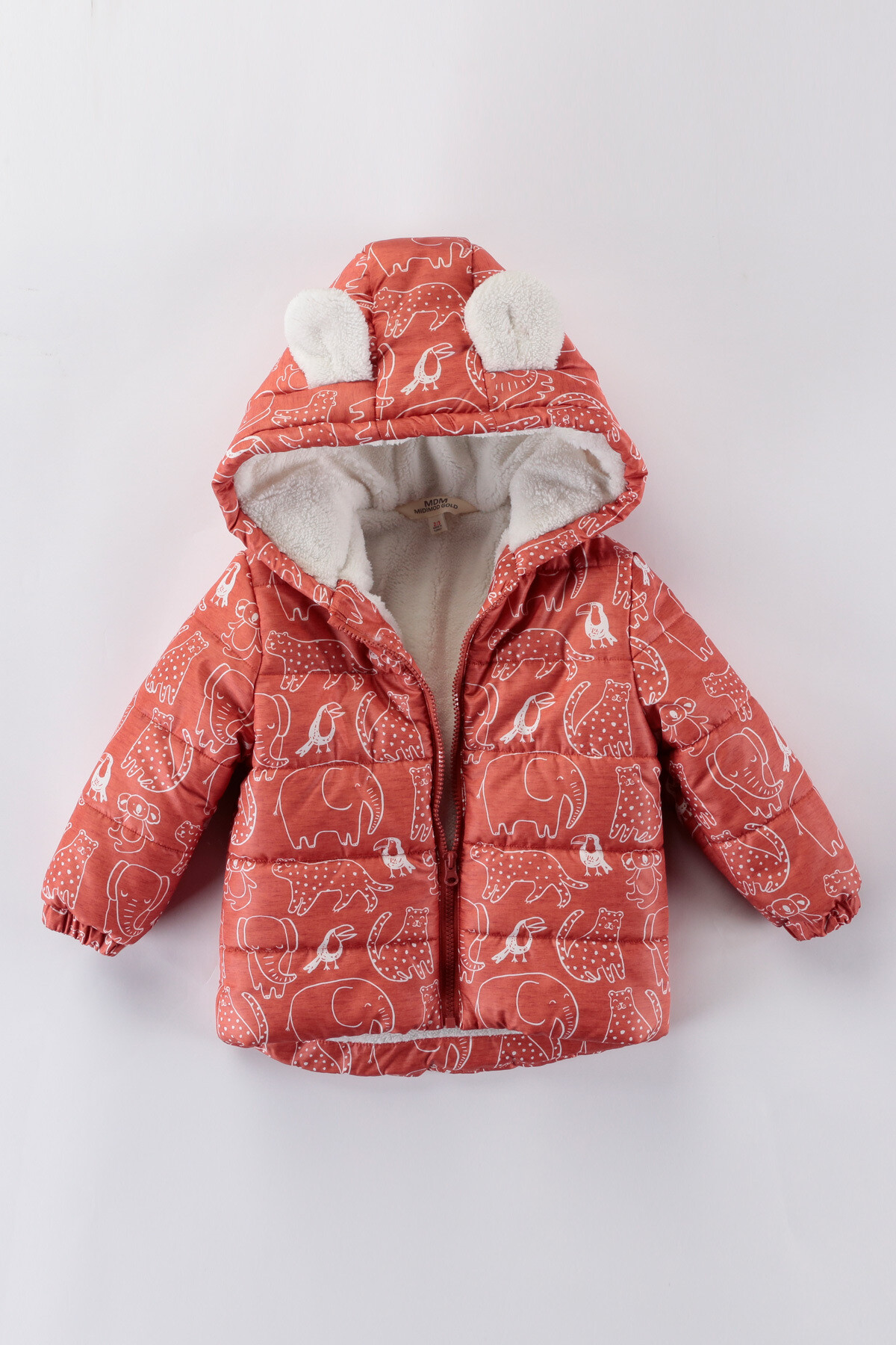 Kız Bebek Kaban 9-24 Ay Kışlık Şişme Astarlı Kürk Kapüşonlu Pudra Mont HZL22W-M21678