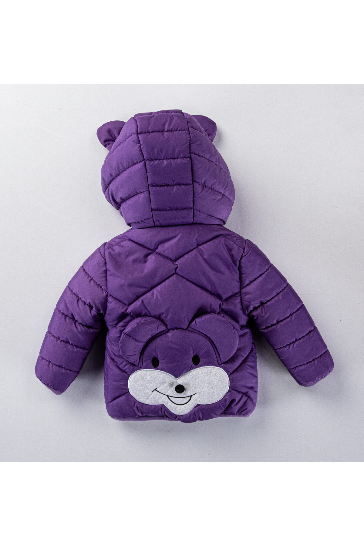 Kız Çocuk Kaban 1-5 Yaş Kışlık Şişme Astarlı Kapüşonlu Mor Mont HZL22W-M21627