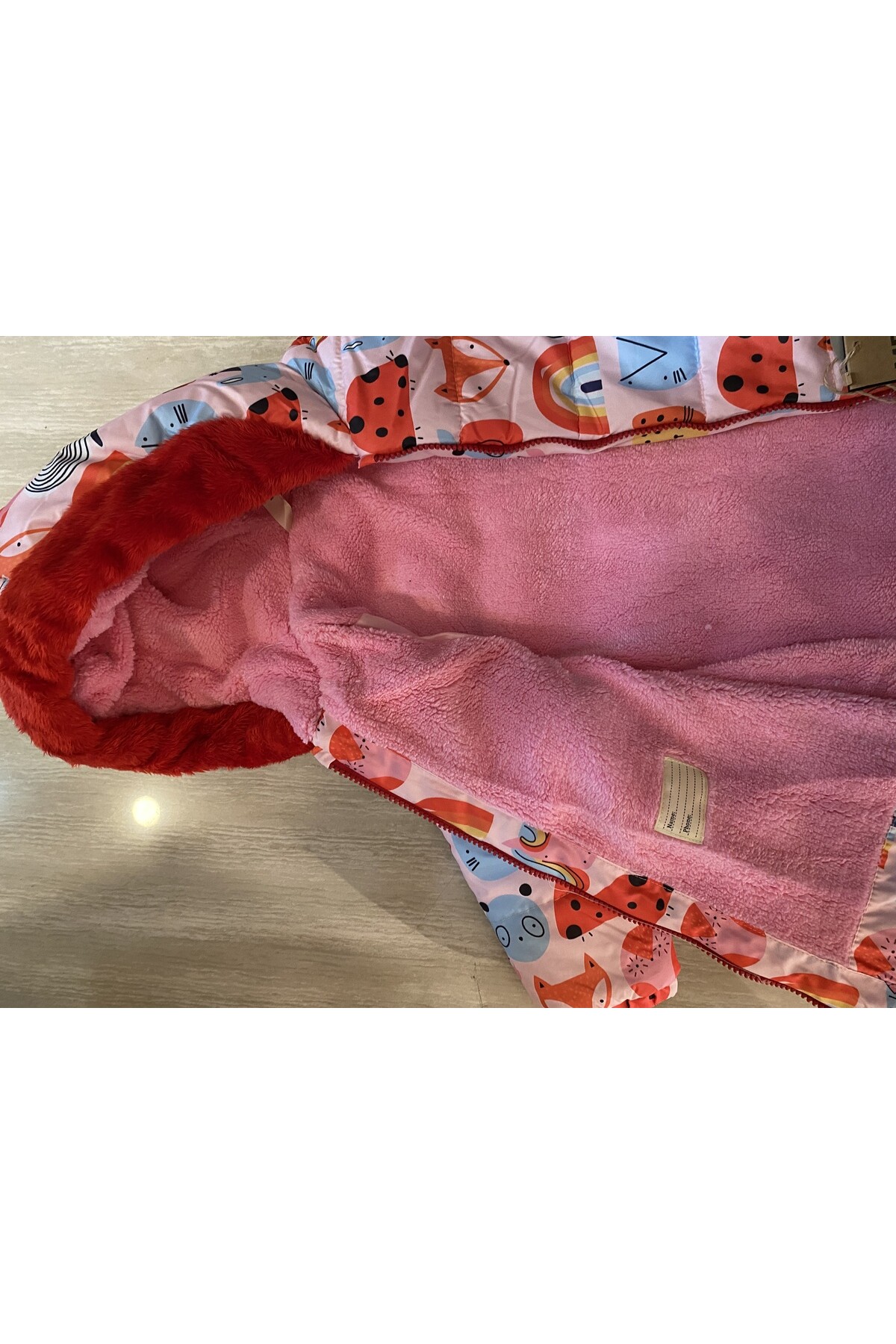 Kız Çocuk Kaban 1-5 Yaş Kışlık Şişme Astarlı Kapüşonlu Pembe Mont HZL22W-M21636