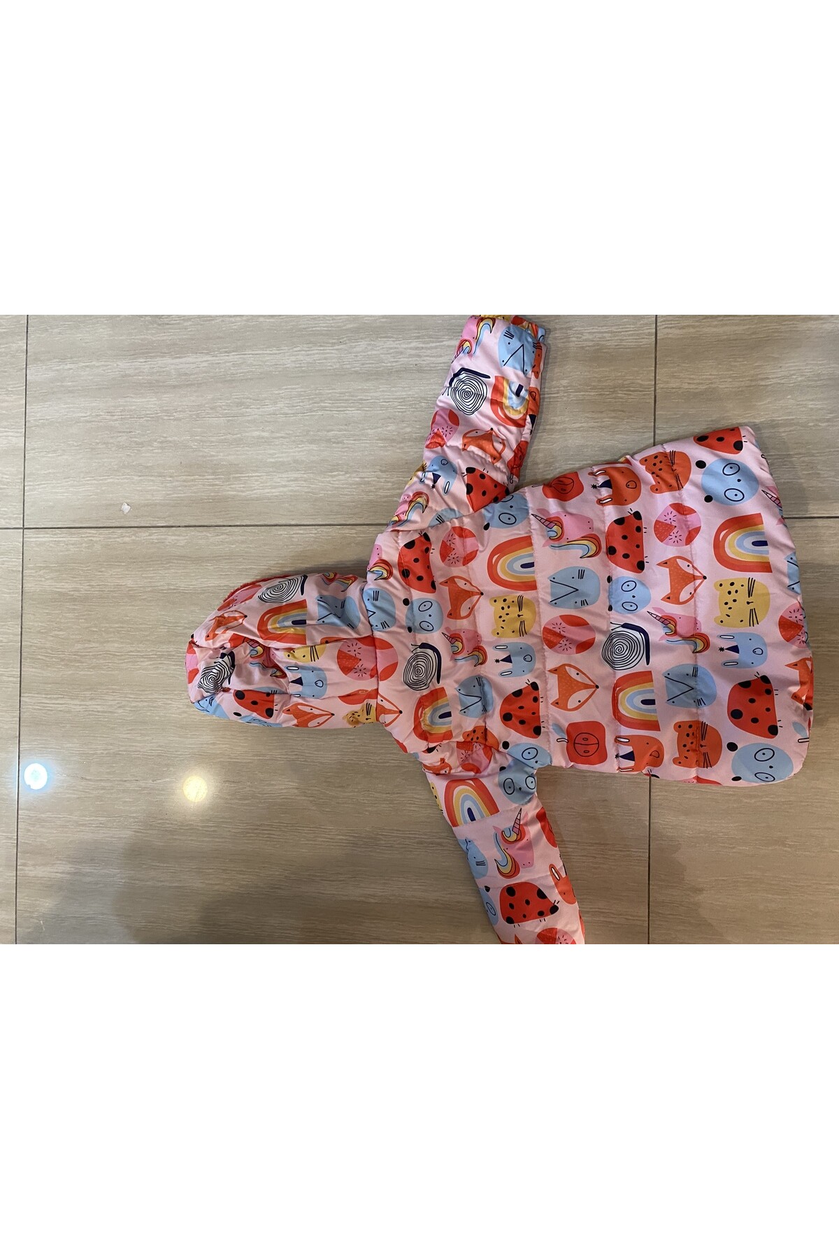 Kız Çocuk Kaban 1-5 Yaş Kışlık Şişme Astarlı Kapüşonlu Pembe Mont HZL22W-M21636