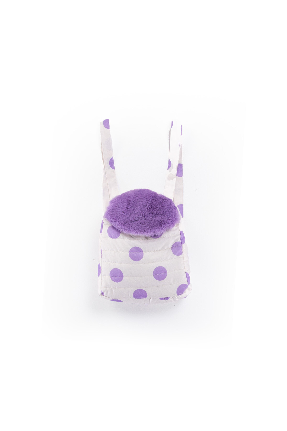 Kız Çocuk Kaban 2-5 Yaş Kışlık Şişme Astarlı Kürk Kapüşonlu Sırt Çantalı Ekru Mont HZL22W-M21657