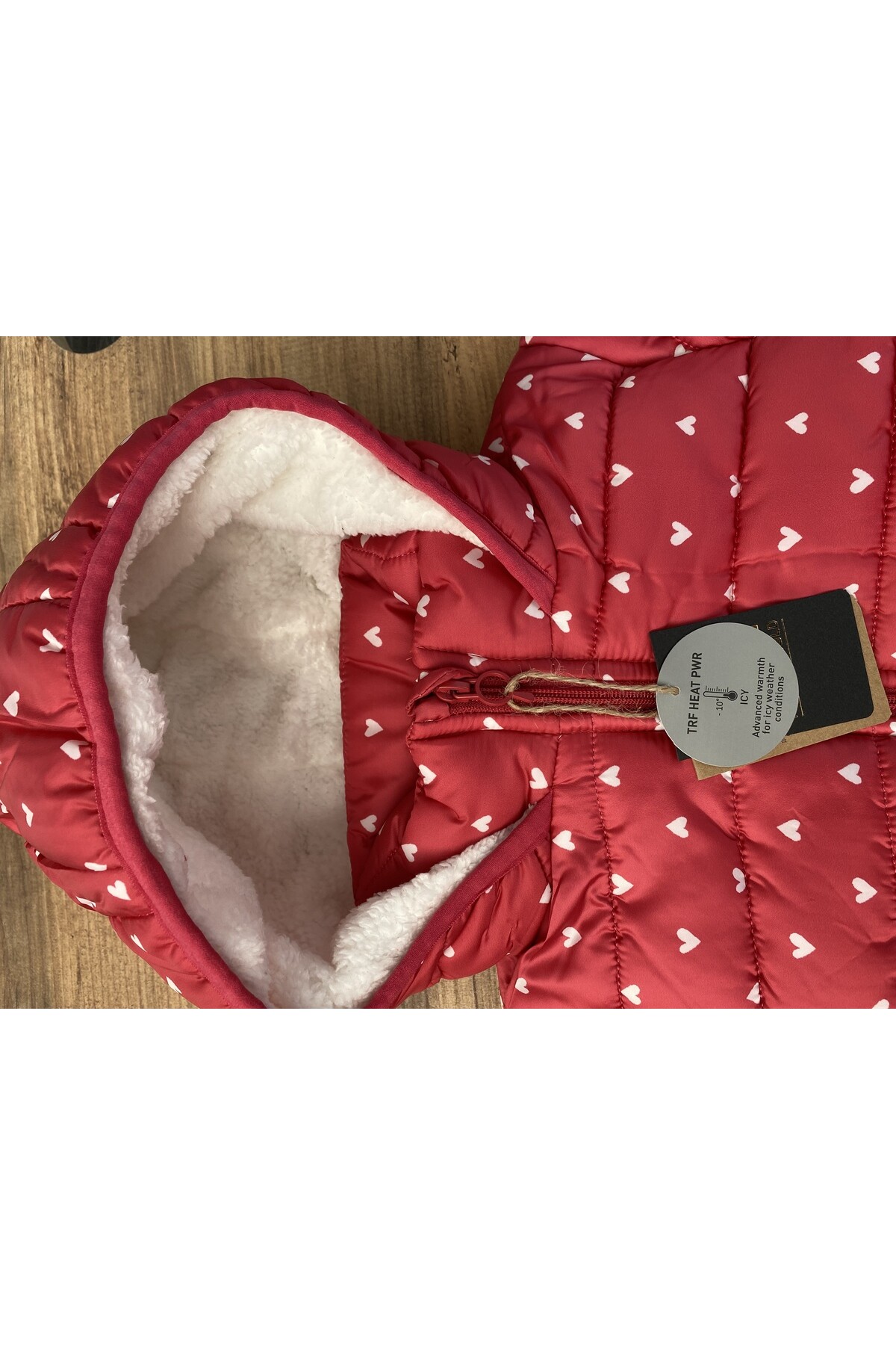 Kız Çocuk Kaban 6-10 Yaş Kışlık Şişme Peluş Astarlı Kapüşonlu Fuşya Mont HZL22W-M21639