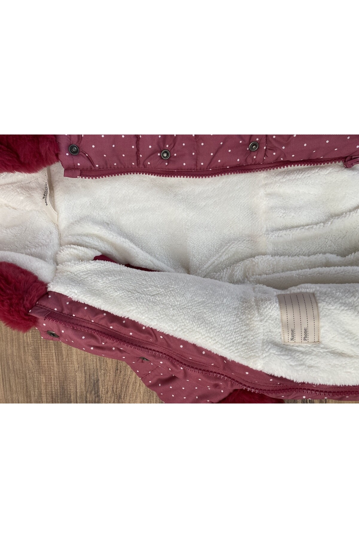 Kız Çocuk Kaban 9-24 Ay ve 2-5 Yaş Kışlık Şişme Astarlı Kürk Kapüşonlu Vişne Mont HZL22W-M21663