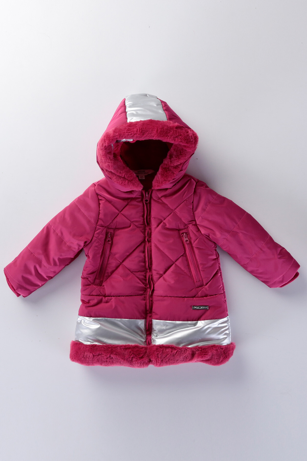 Kız Çocuk Kışlık Şişme  Polar Astarlı Kapüşonlu Pembe Mont HZL22W-M20824