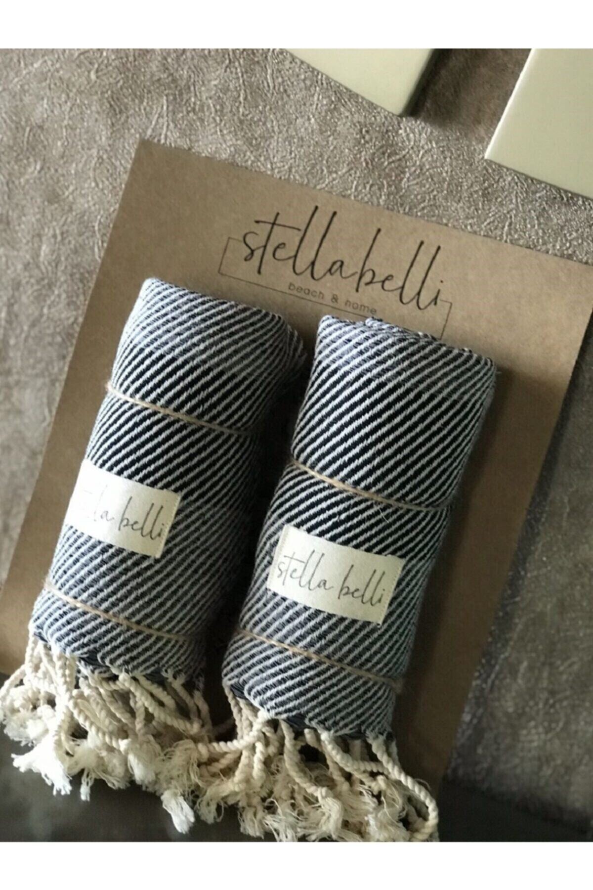 Peşkir El Dokuması 2 Li Set Nalın Desen Antrasit Renk 2 Adet 40 X 90 Cm