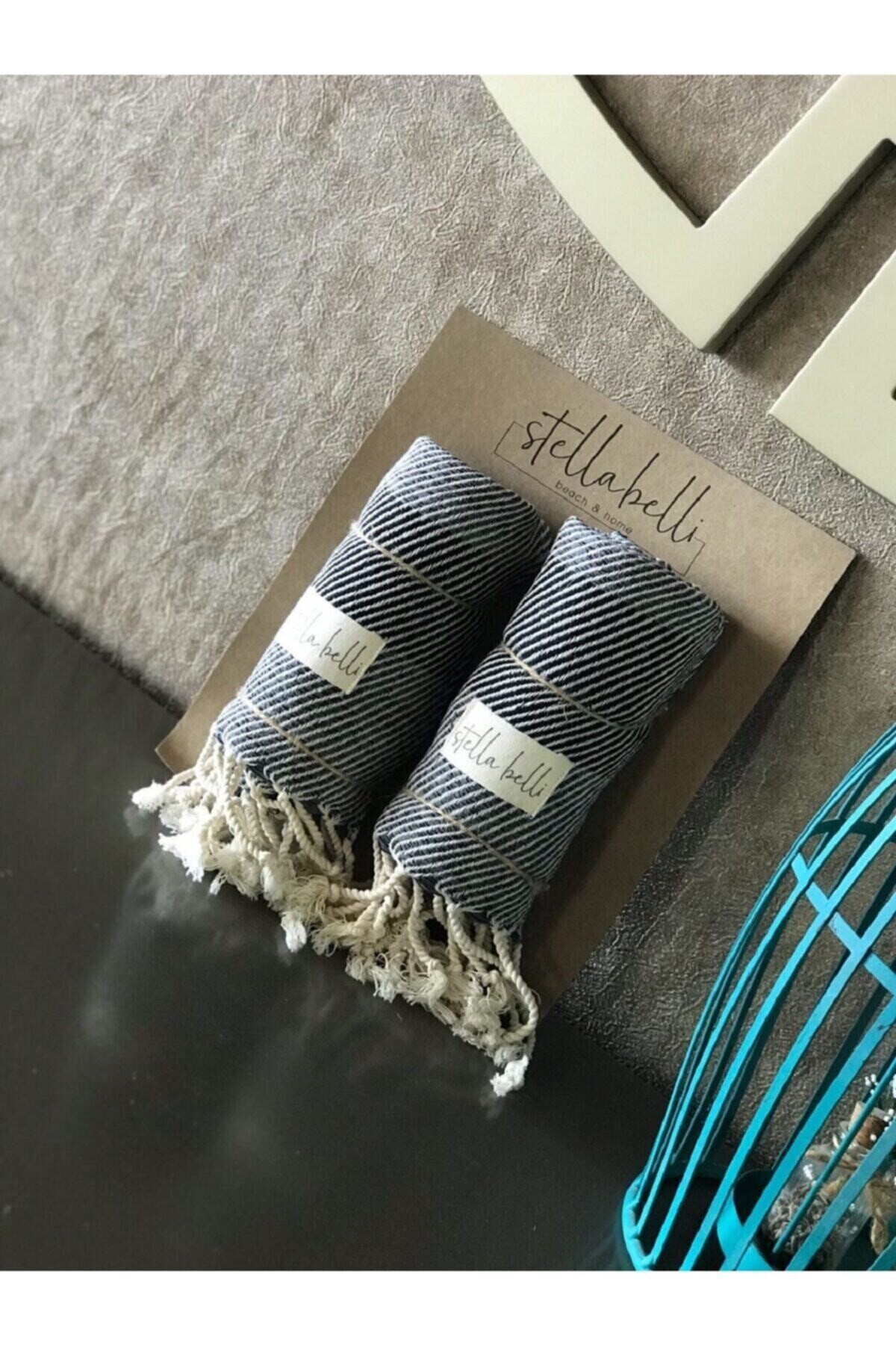 Peşkir El Dokuması 2 Li Set Nalın Desen Antrasit Renk 2 Adet 40 X 90 Cm