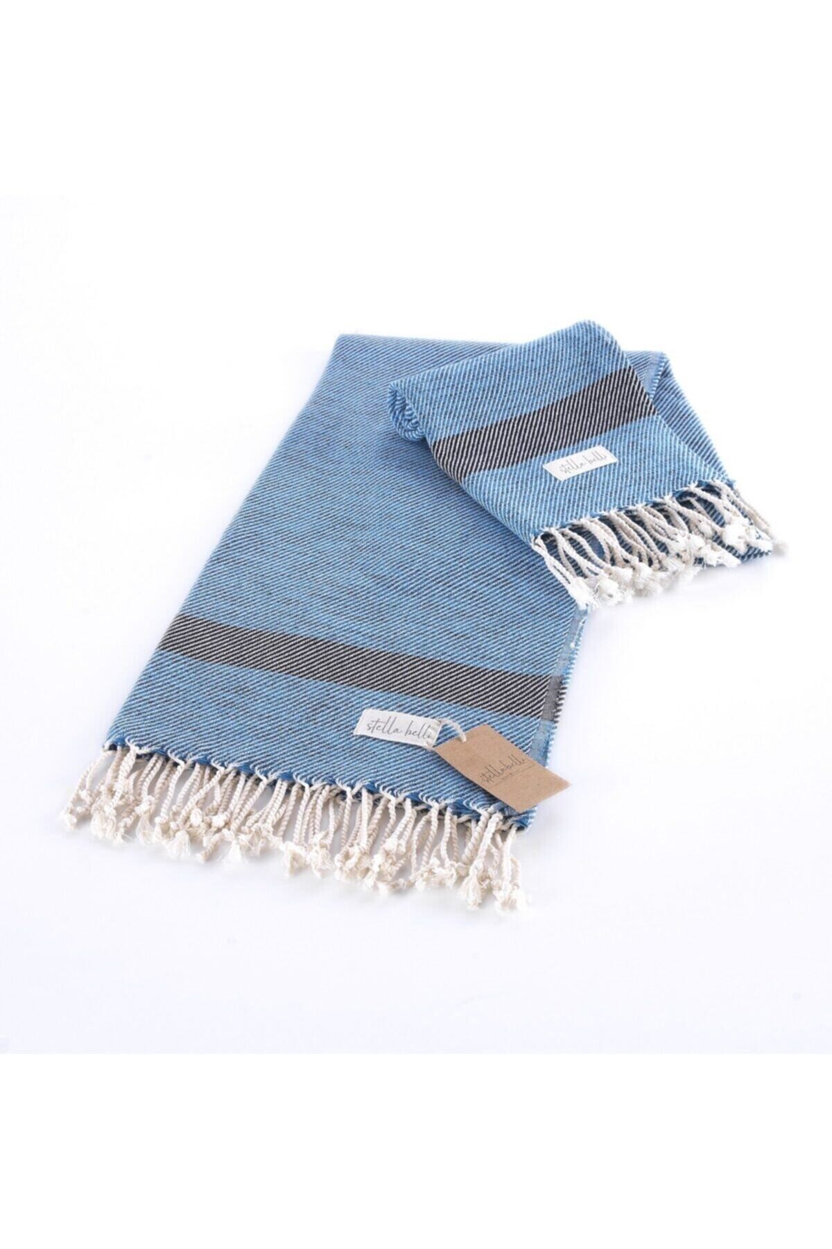 Peşkir El Dokuması 2 li Set Nalın Desen Royal Renk 2 Adet 40x90 cm