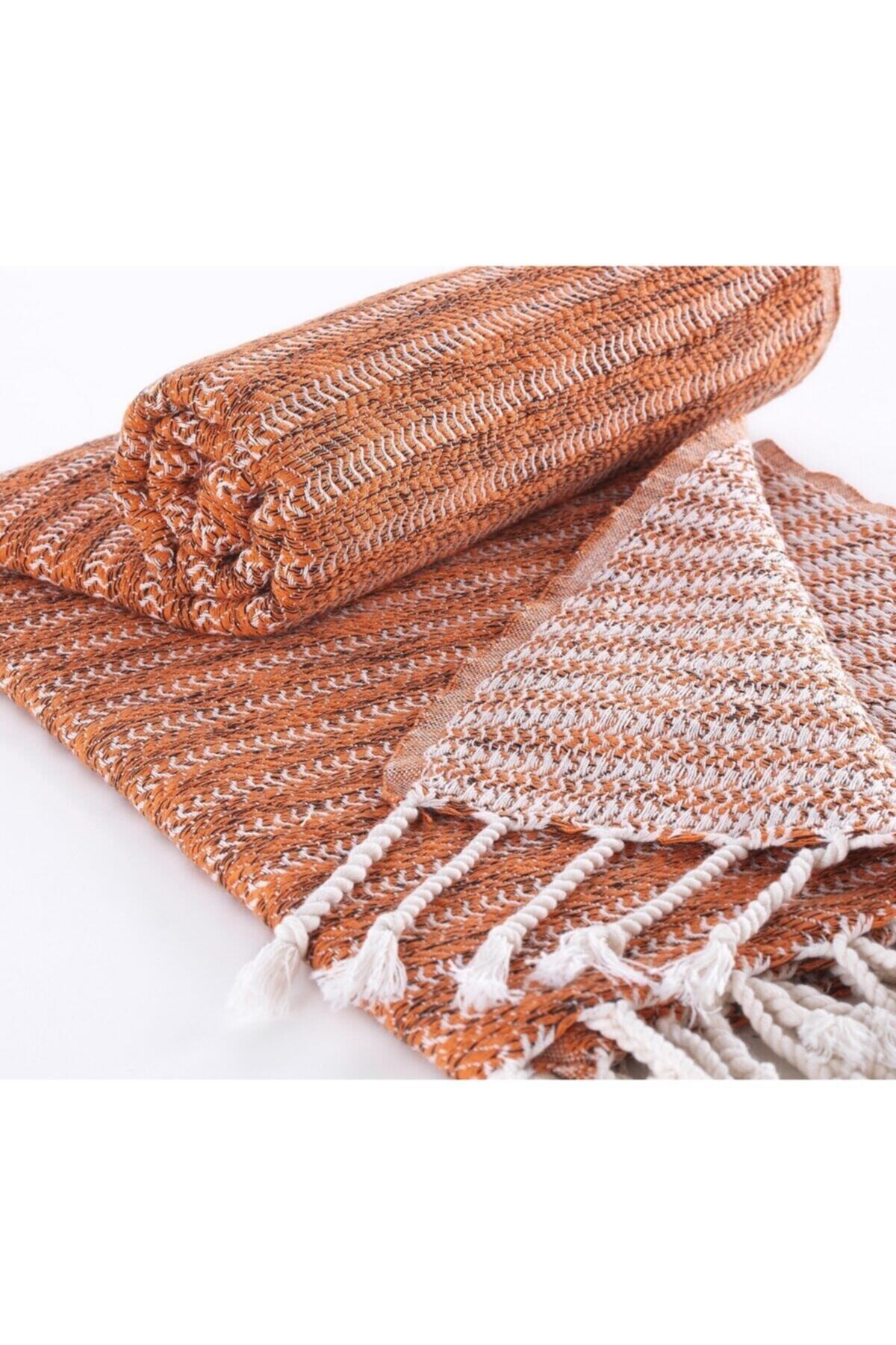 Peştamal El Dokuması Falez Desen Turuncu Renk