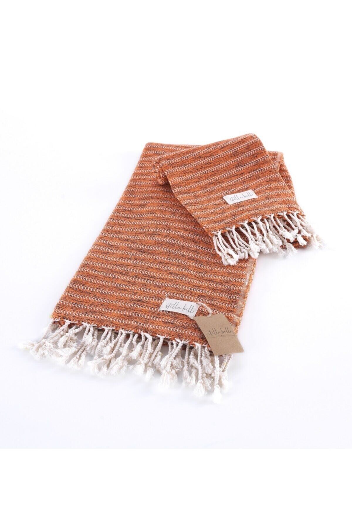 Peştamal El Dokuması Falez Desen Turuncu Renk