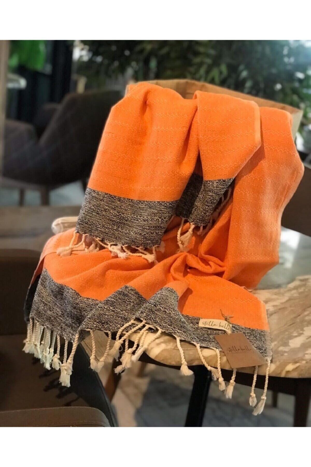 Peştemal El Dokuması Demre Desen Turuncu Renk