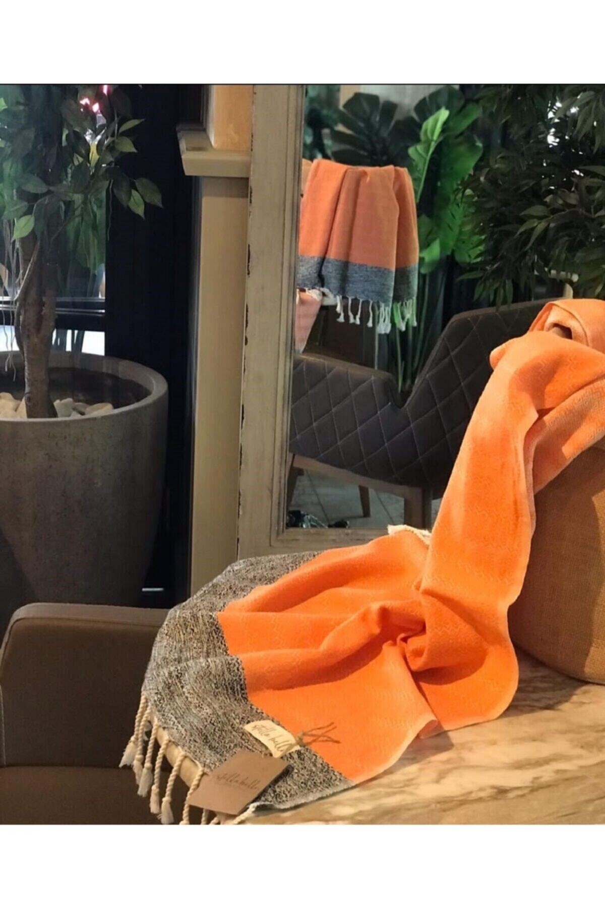 Peştemal El Dokuması Demre Desen Turuncu Renk